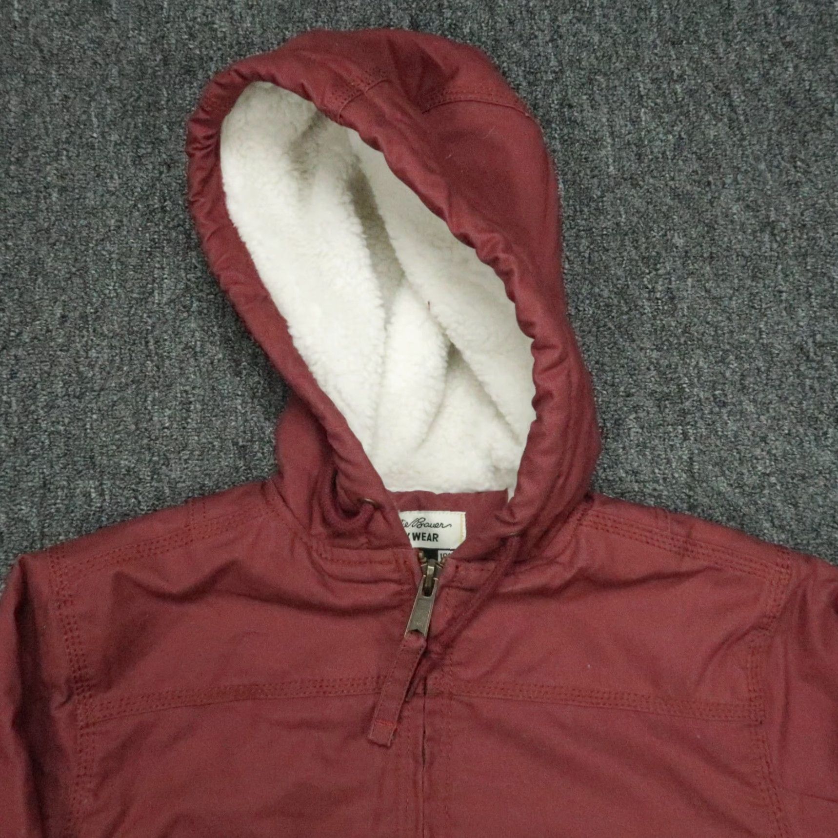 Eddie Bauer Eddie Bauer Jacket Womens Small Red Canvas Sherpa Lined Workwear NWT Size S / US 4 / IT 40 - 2 Thumbnail