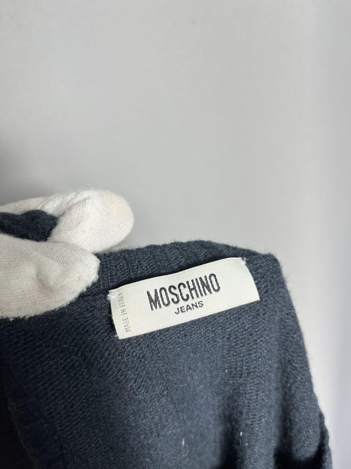 Moschino moschino sweater wool vintage mens navy 90s knit Size US L / EU 52-54 / 3 - 5 Thumbnail