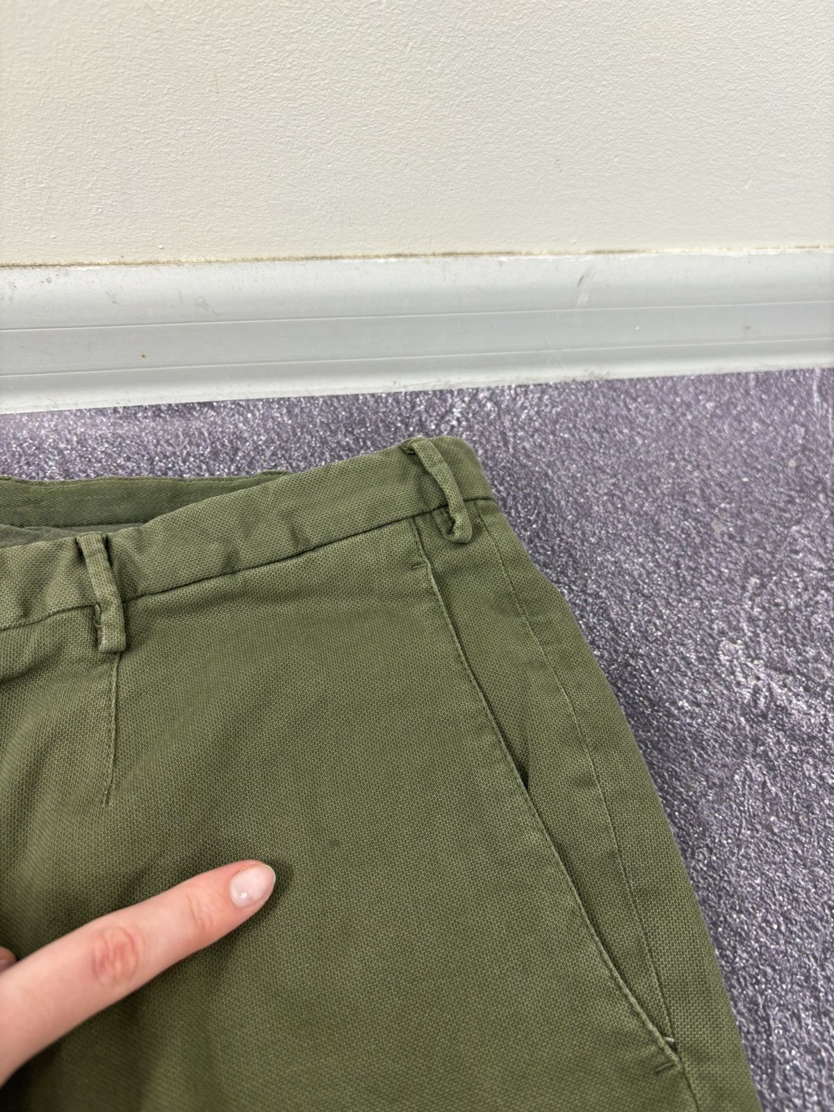 Boglioli Boglioli Olive Green Textured Cotton Blend Bermuda Shorts Size US 36 / EU 52 - 5 Thumbnail