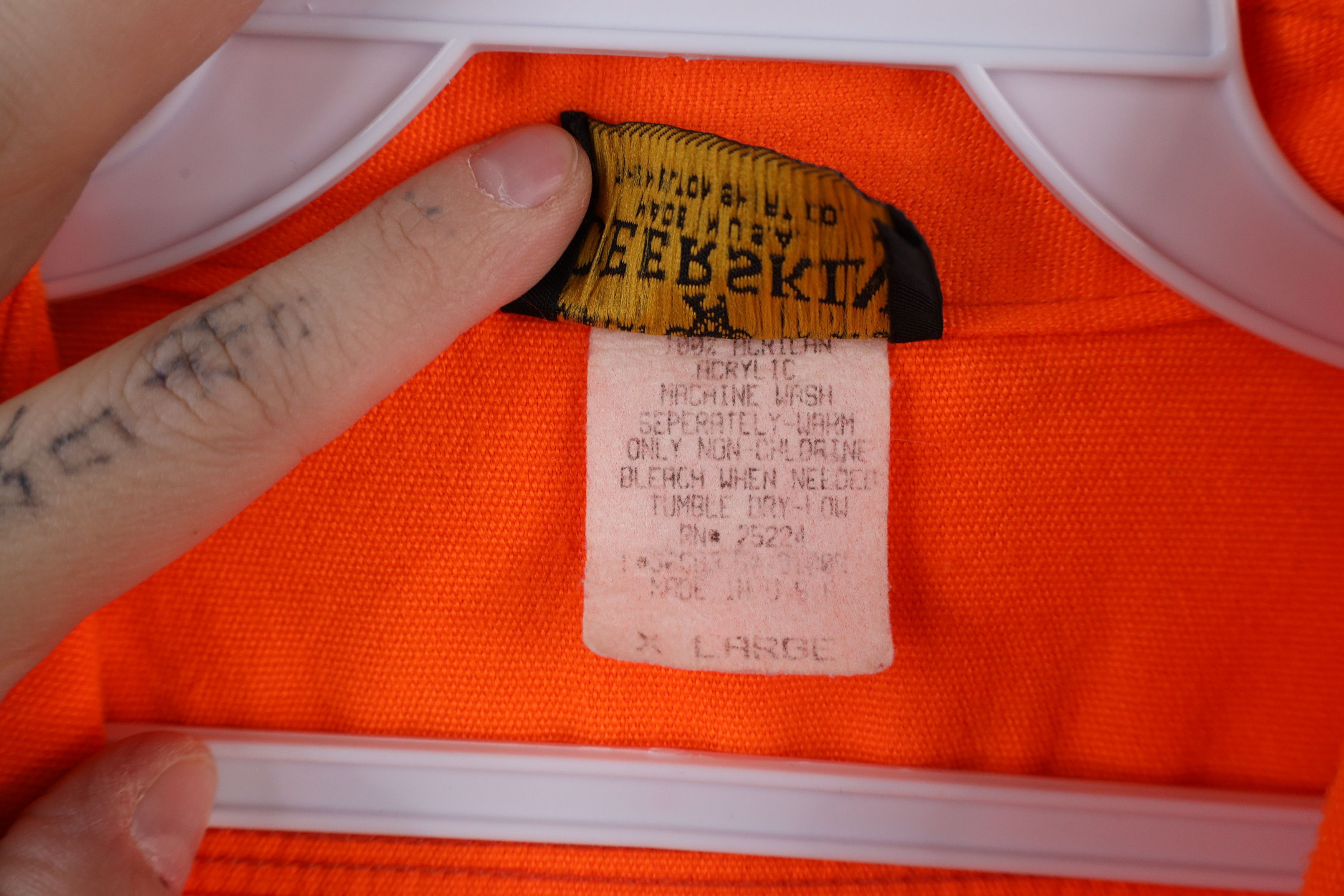 Vintage Vintage 90s Streetwear Hunting Button Shirt Blaze Orange USA Size US L / EU 52-54 / 3 - 11 Thumbnail