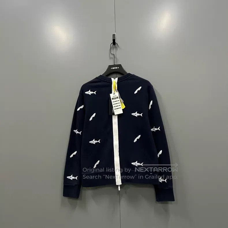 Thom Browne Thom Browne Shark embroidery zip-up sweatshirt Size US L / EU 52-54 / 3 - 4 Thumbnail