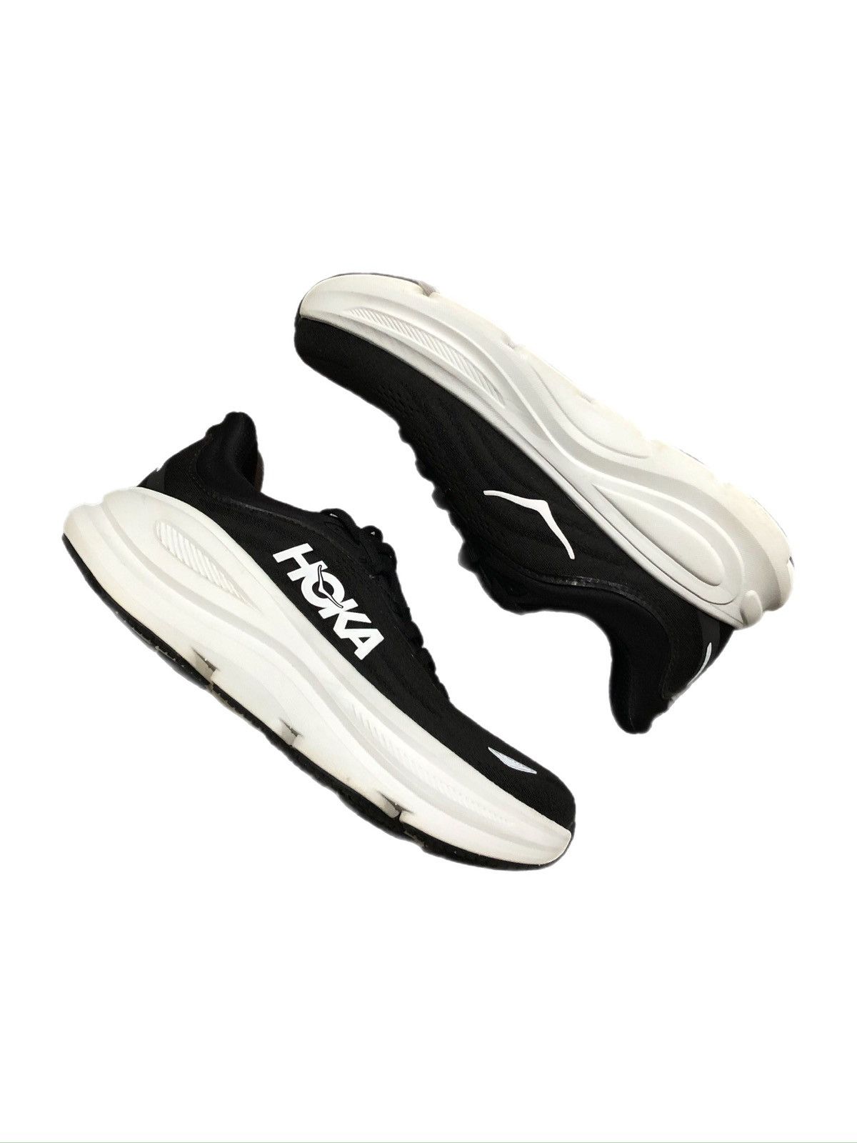 Hoka Bondi 9 Shoes Womens Size 7 Black White Running Sneaker