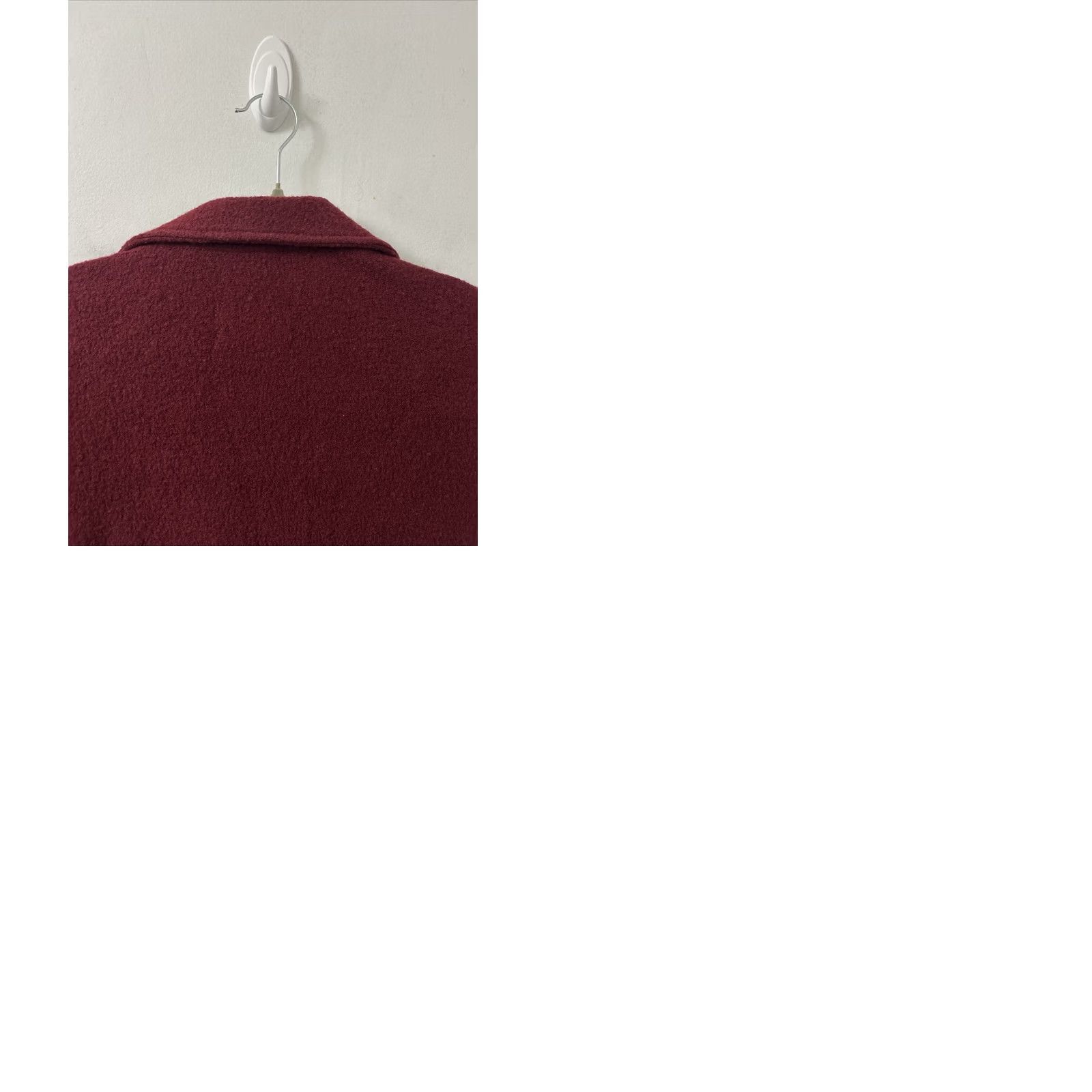 Vintage LL Bean Bellandi Italian Wool Coat Womens XL Burgundy Button Front Jacket 271132 Size XL / US 12-14 / IT 48-50 - 9 Thumbnail