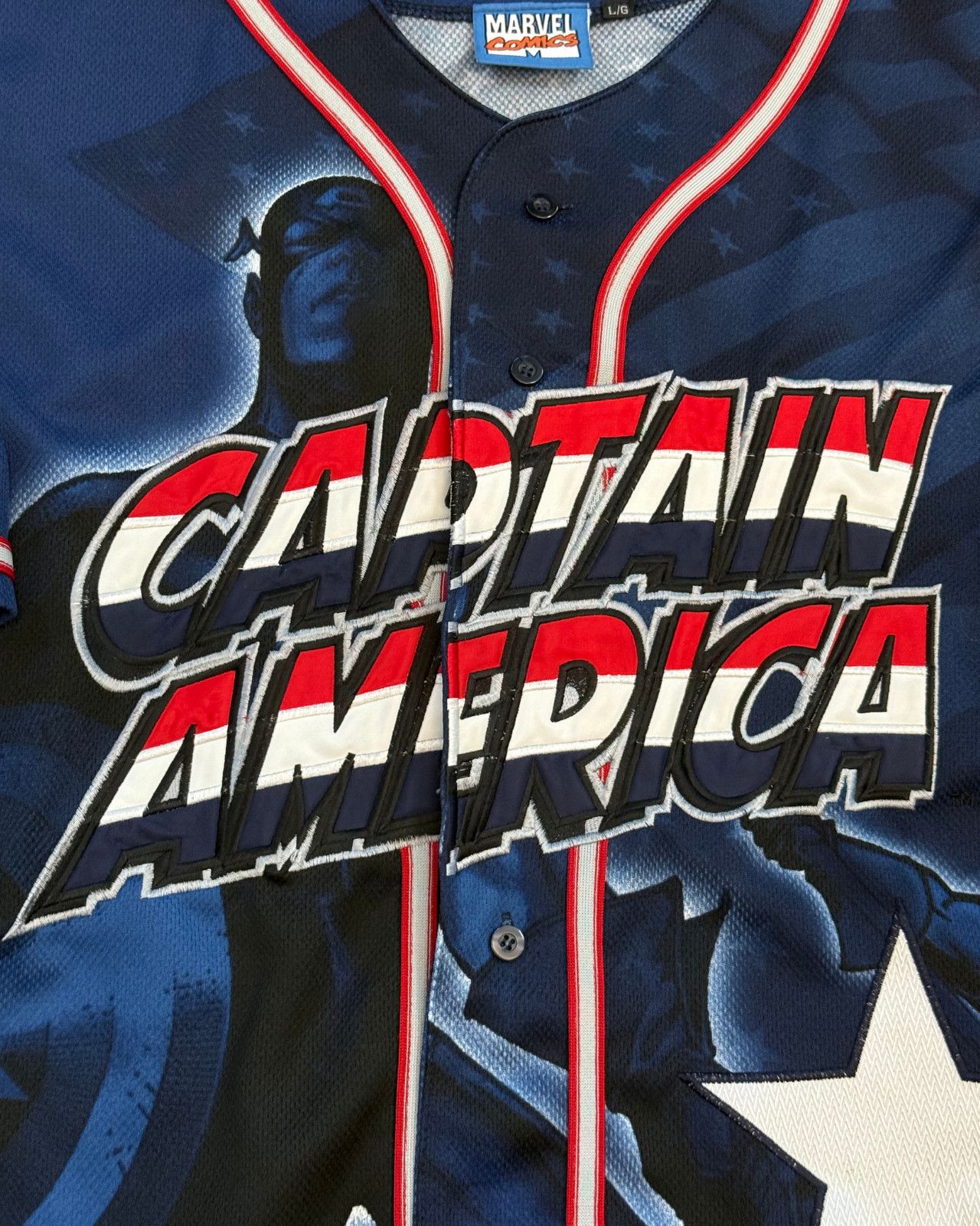 Marvel Comics Vintage 2002 Marvel Comics Captain America Baseball Jersey L Size US L / EU 52-54 / 3 - 5 Thumbnail