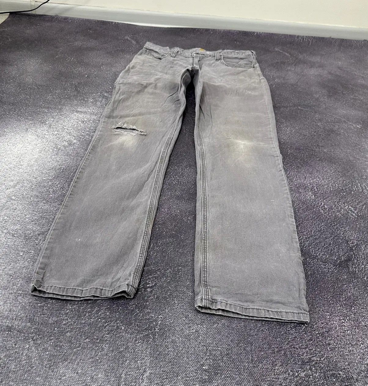 Carhartt × Vintage Vintage Carhartt USA Gray Denim Work Hype Pants Jeans Size US 33 - 8 Thumbnail