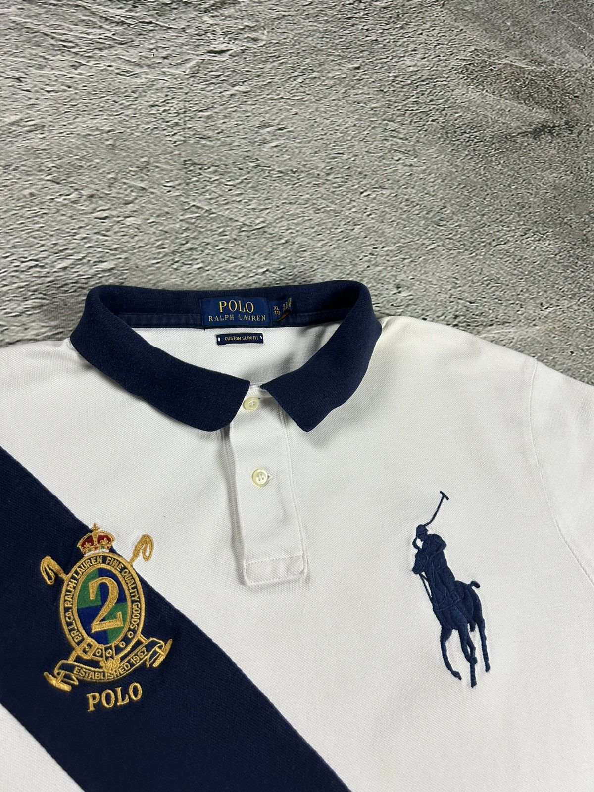 Ralph Lauren Chief Keef Polo Ralph Lauren vintage big pony white navy Size US XL / EU 56 / 4 - 2 Thumbnail
