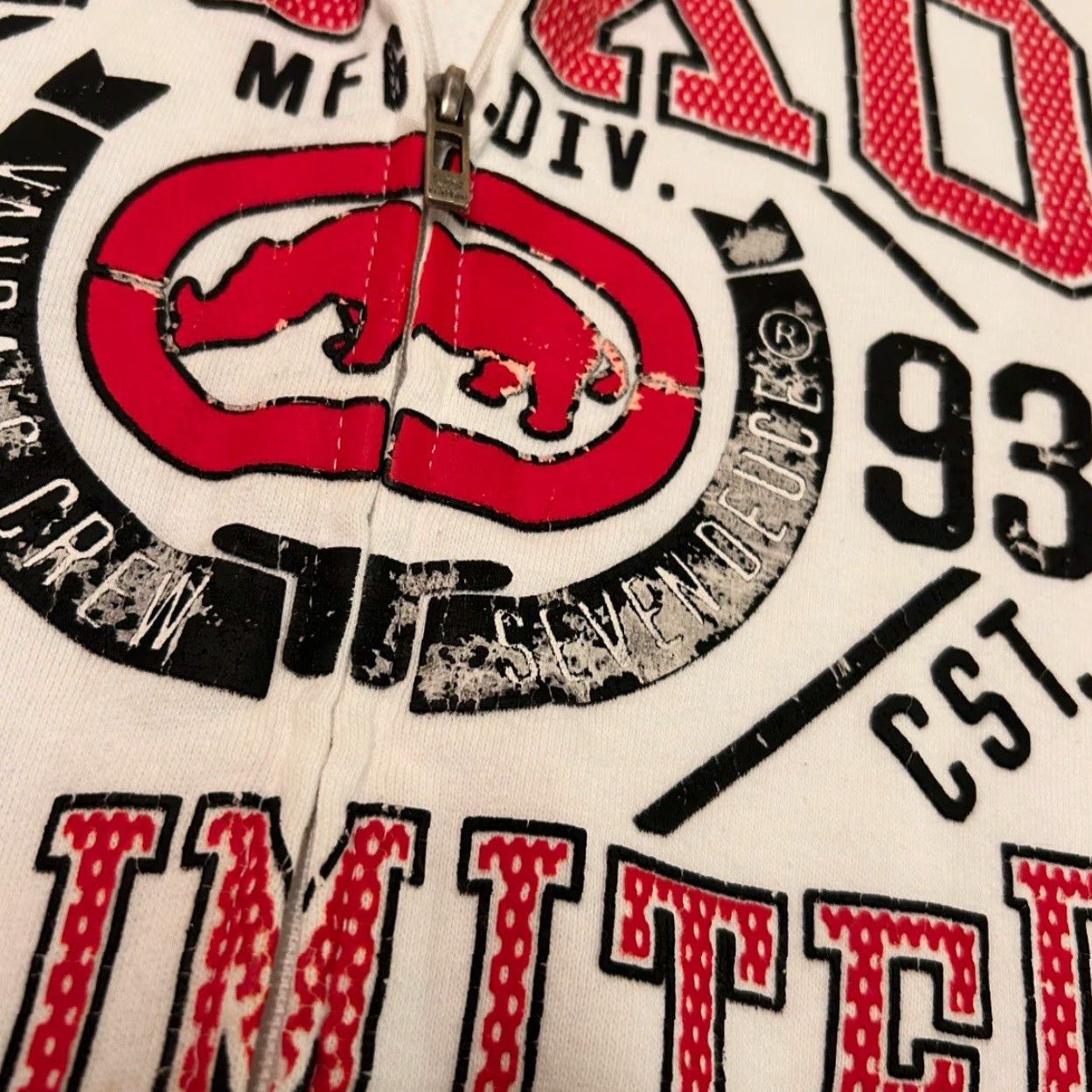 Ecko Unltd. VINTAGE Ecko Unltd Logo Full Zip Hoodie Mens Size M White Red Hoodie Size US M / EU 48-50 / 2 - 3 Thumbnail