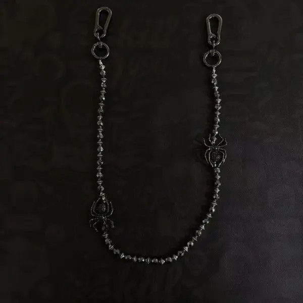 Jewelry Black Beaded Spider Chain Men's Accessory, Gothic Style Size ONE SIZE - 4 Thumbnail