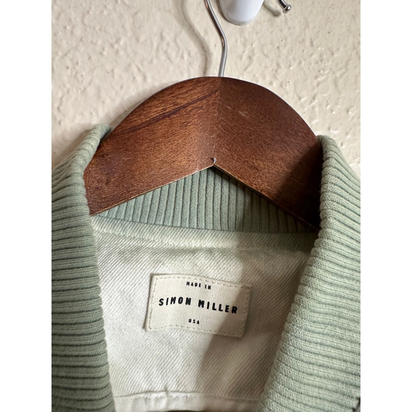 Simon Miller Simon Miller Stone Washed Sage Green Bomber Denim Jacket Size US M / EU 48-50 / 2 - 13 Thumbnail