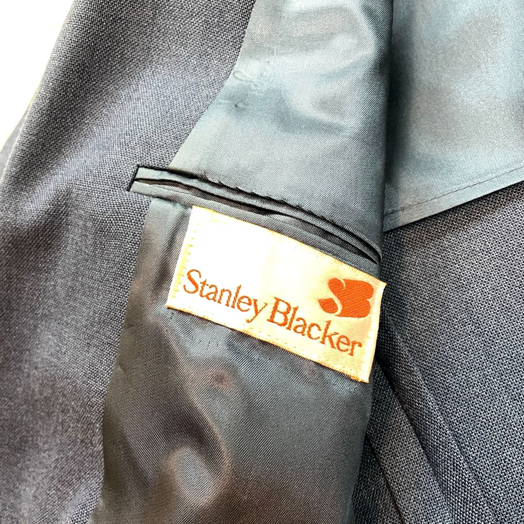 Stanley Blacker Stanley Blacker Blazer Jacket Mens 44 Regular Blue Two-Button Solid Formal Blazer Size 44R - 4 Thumbnail