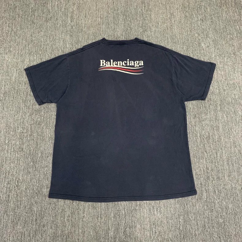Balenciaga Balenciaga Navy Blue Cola Short Sleeve Size US XL / EU 56 / 4 - 2 Thumbnail
