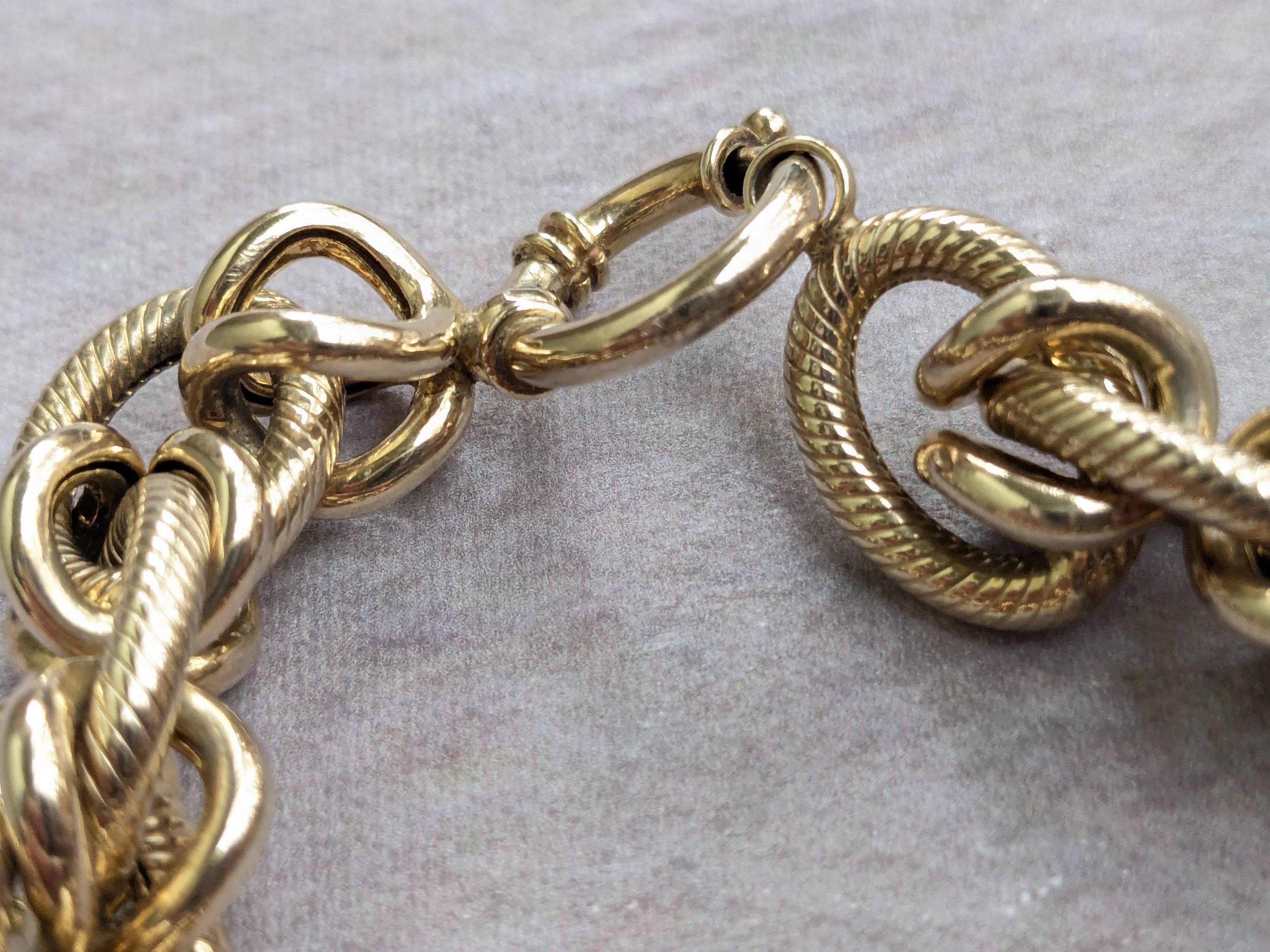 Jewelry Vintage Sterling Silver Bracelet Oval Vermeil Gold 8.25 Size ONE SIZE - 11 Thumbnail