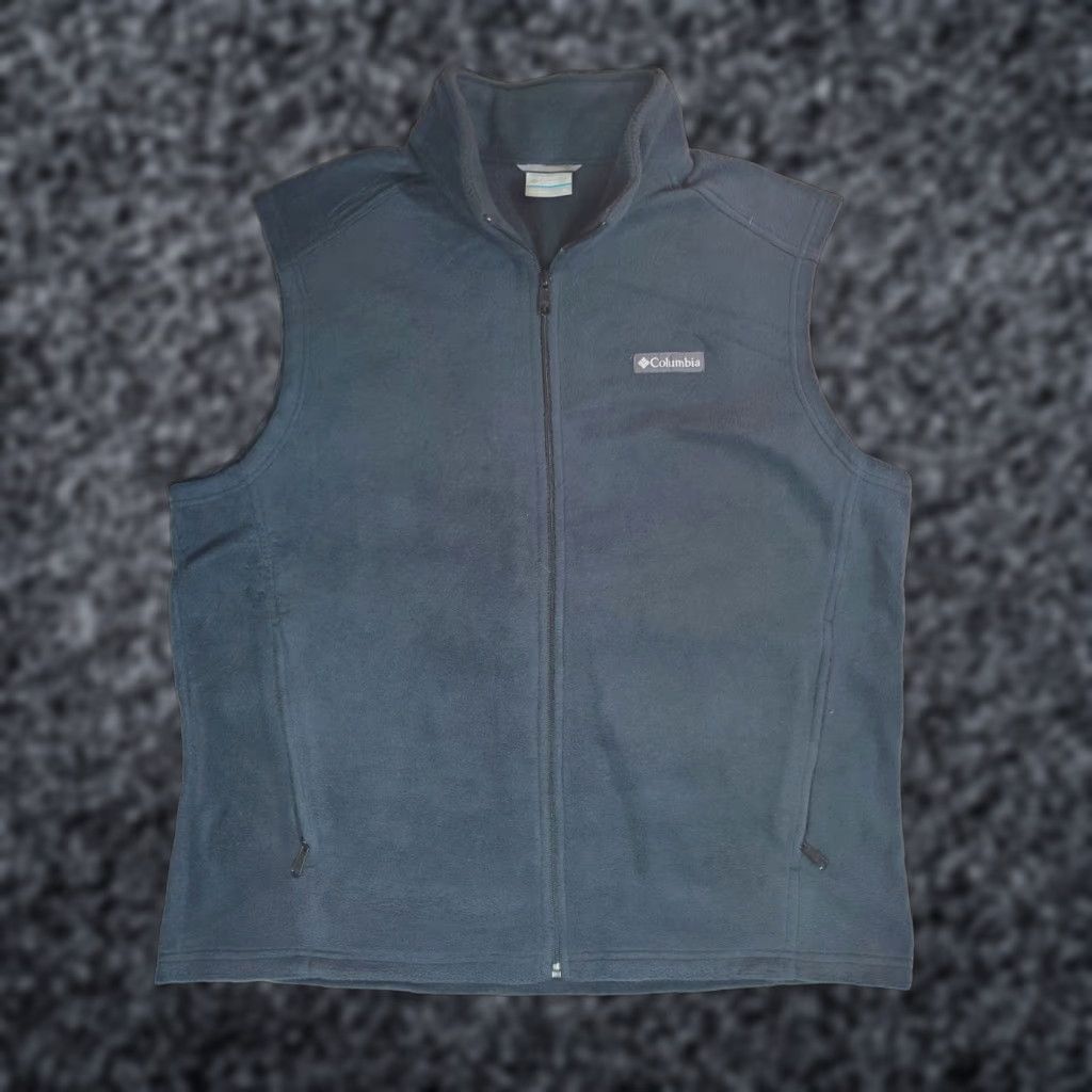 X-LARGE COLUMBIA Signature Fleece Vest -Dark Gray Zip-Up Mens XL Vest, Gray, Solid, Classic, Pockets, Stand-Up Collor, Outerwear, 90s Theme, Hiking? Size US XL / EU 56 / 4 - 1 Thumbnail