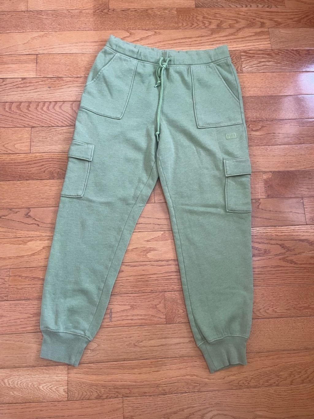 Victoria's Secret VS PINK Sage Green Cargo Joggers Utility Sweatpants Size M Size 29" - 2 Thumbnail