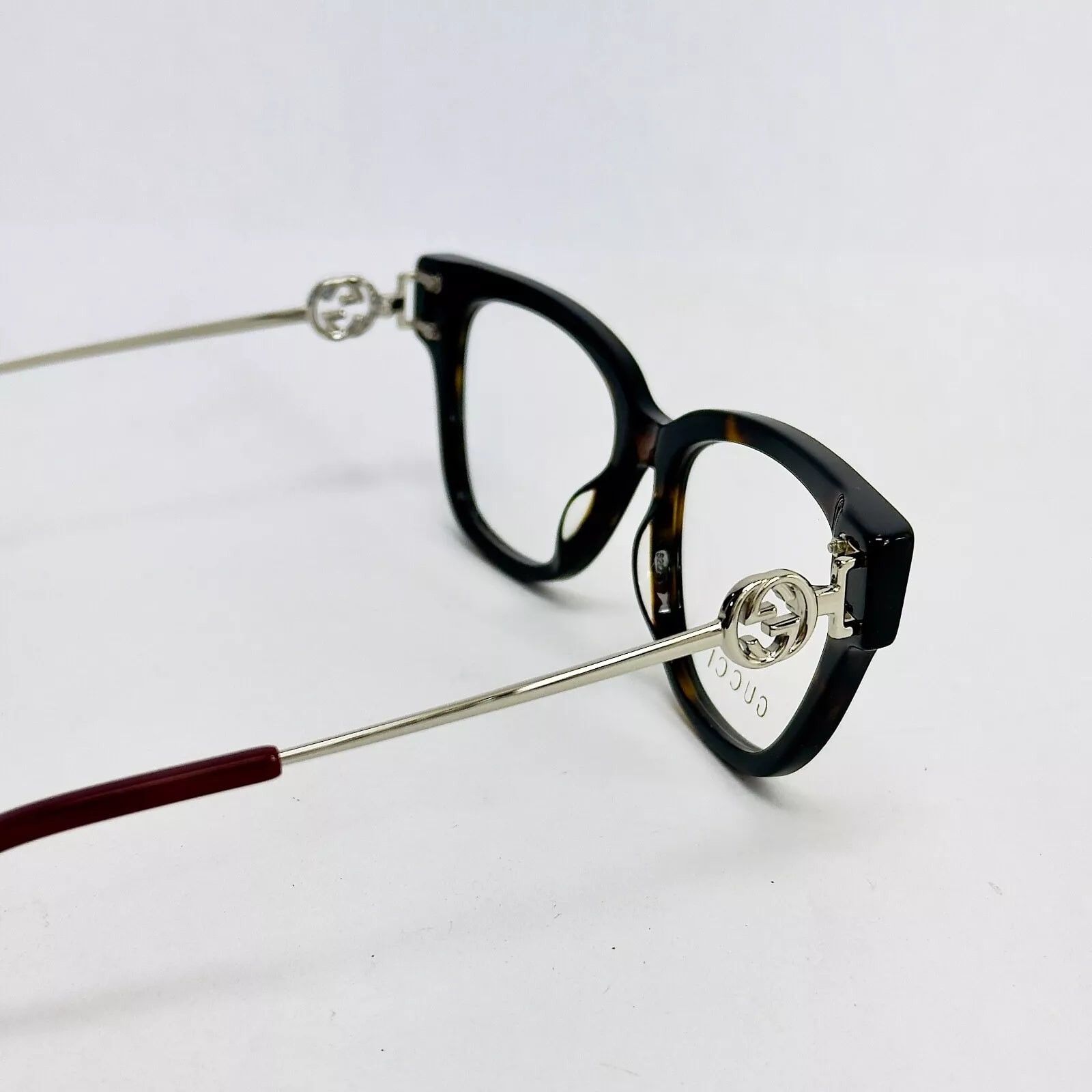 Gucci GUCCI 1205 Havana Silver Metal Logo Eyeglasses GG1205O 002 Size ONE SIZE - 3 Thumbnail