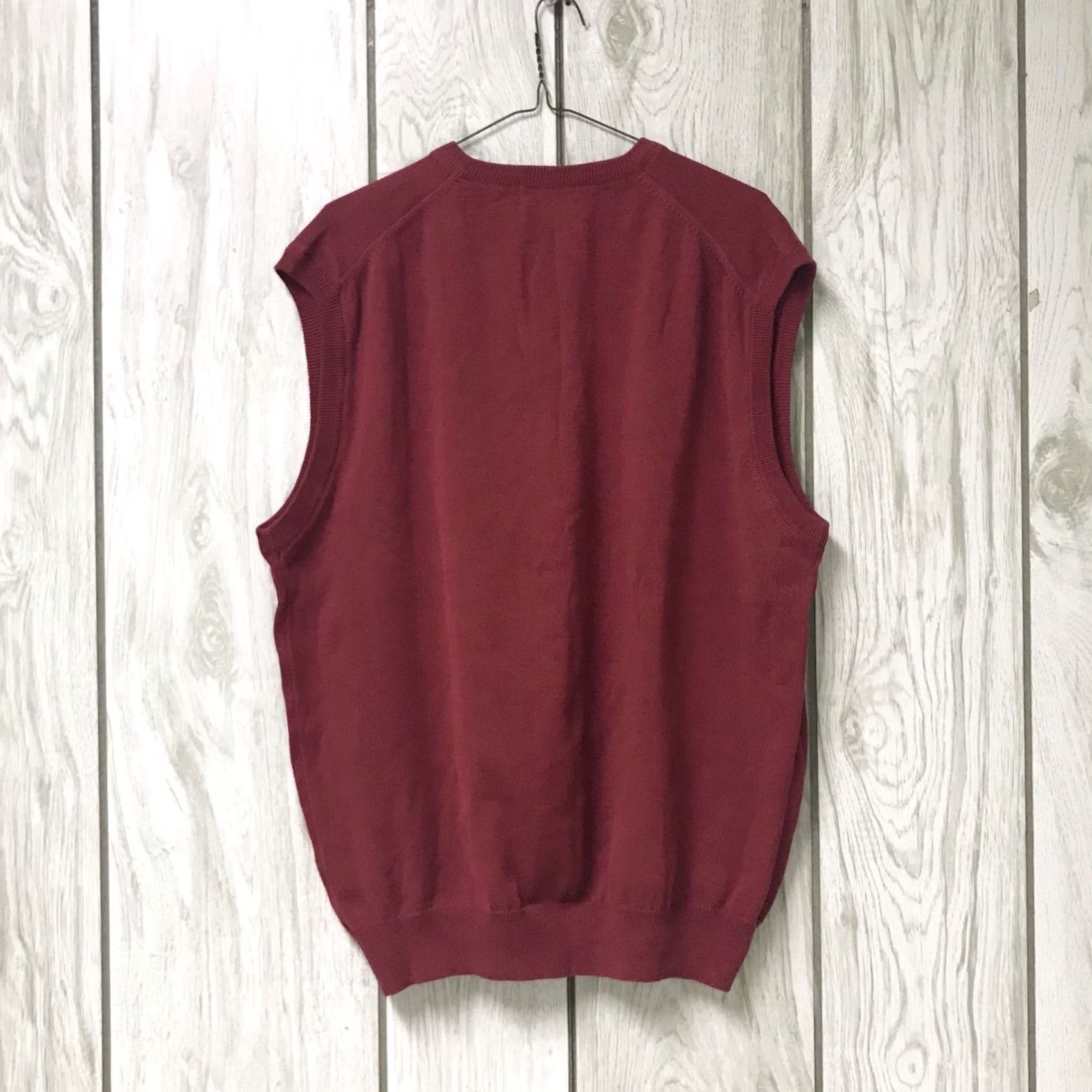 Lyle & Scott Lyle & Scott Men Redwood Carmel Argyle Combed Cotton Knit V-Neck Sweater Vest L Size US L / EU 52-54 / 3 - 2 Thumbnail