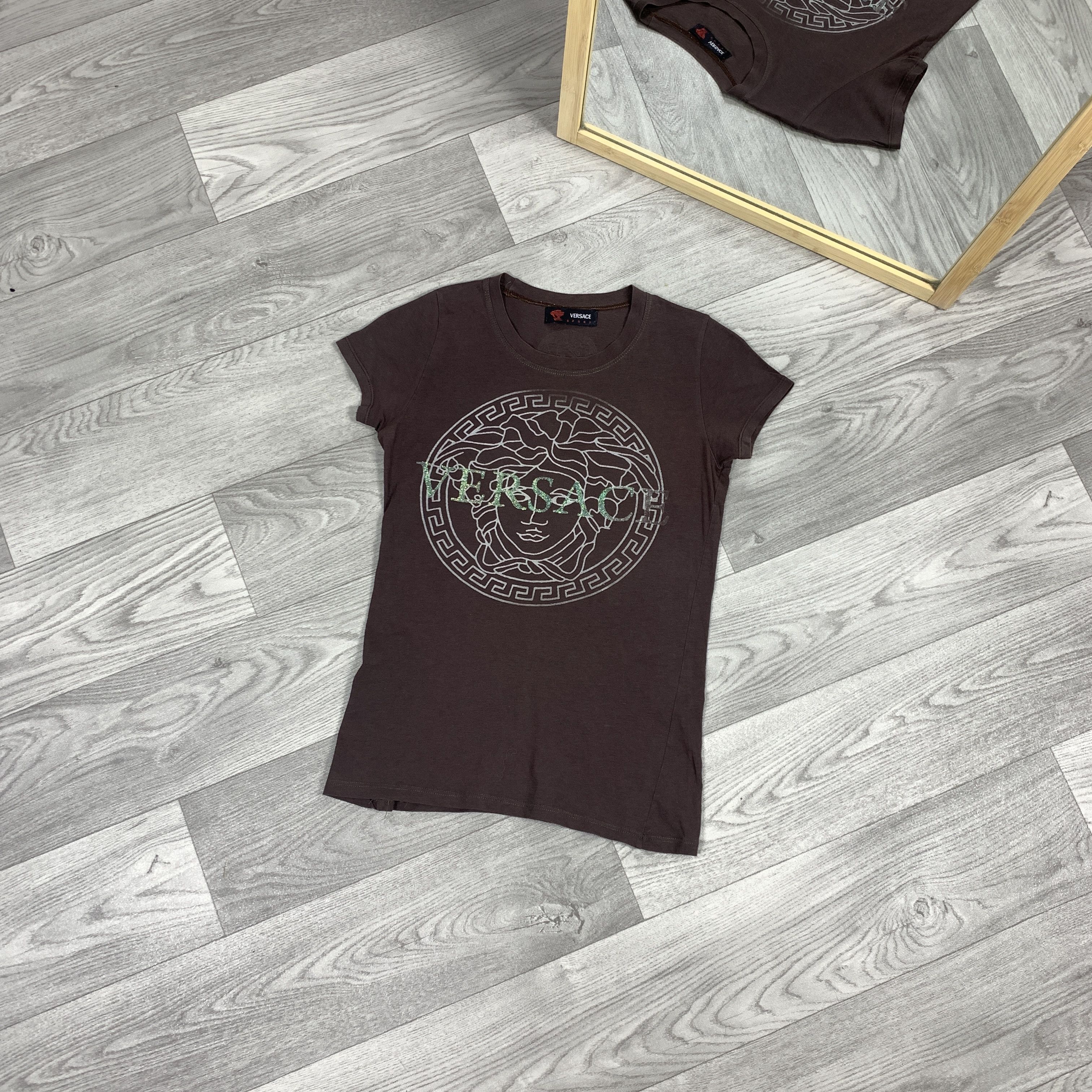 Versace Vintage Versace Y2K Graphic Medusa Brown Women's Tank Top Size S / US 4 / IT 40 - 1 Thumbnail