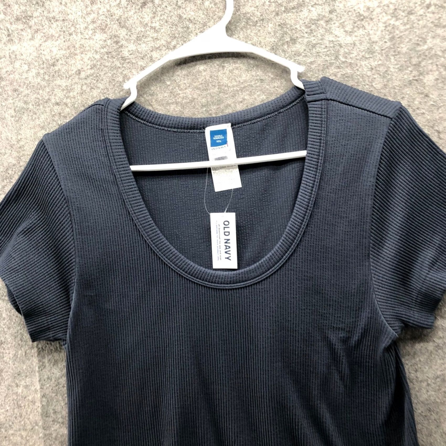 Old Navy Old Navy Womens XXL Navy Scoop Neck Ribbed Seamless Active Top Size XXL / US 16-18 / IT 52-54 - 3 Thumbnail