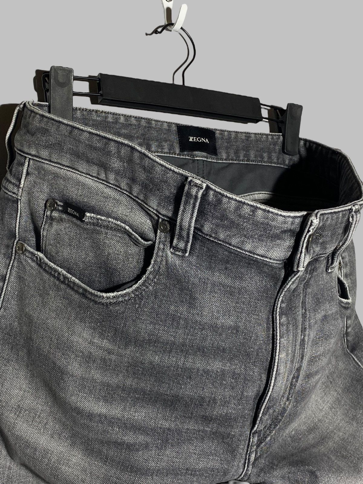 Z Zegna Zegna Washed Gray Denim Slim Fit Jeans Men’s Size 34 Size US 34 / EU 50 - 16 Thumbnail