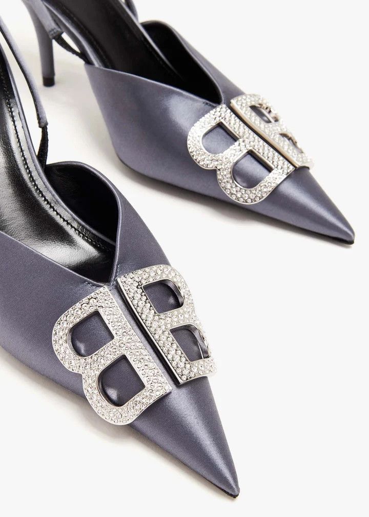 Balenciaga o1w1db10526 Kinfe BB Slingback 80mm Pumps in Grey Size US 7 / IT 37 - 2 Thumbnail