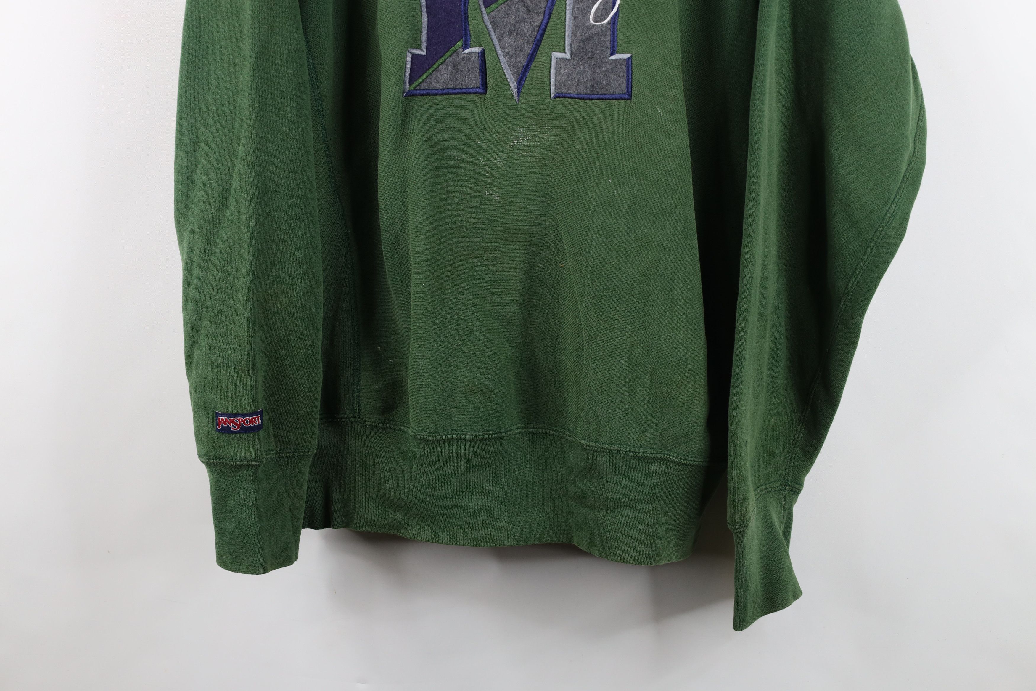 Vintage Vintage 90s Spell Out Malone College Sweatshirt Green USA Size US L / EU 52-54 / 3 - 3 Thumbnail
