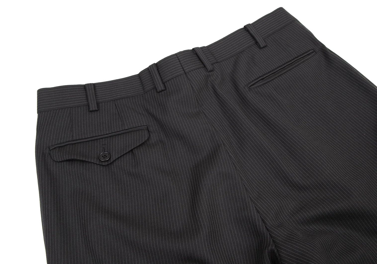 Burberry Wool Pinstripe Tapered Pants in Black, Size 42L Size US 26 / EU 42 - 8 Thumbnail