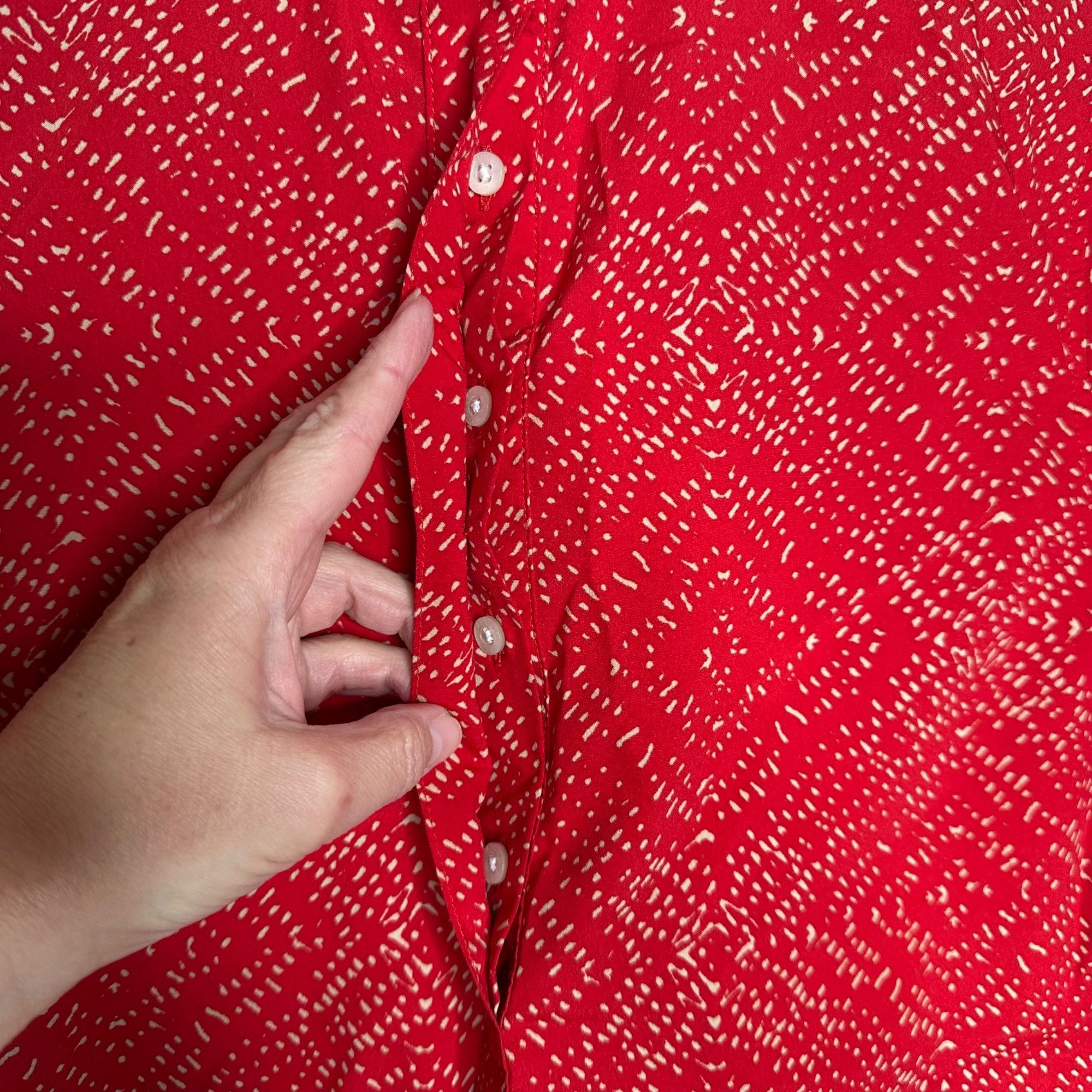 Lauren Ralph Lauren Lauren Ralph Lauren Red Speckled collarless pullover blouse Size S / US 4 / IT 40 - 3 Thumbnail