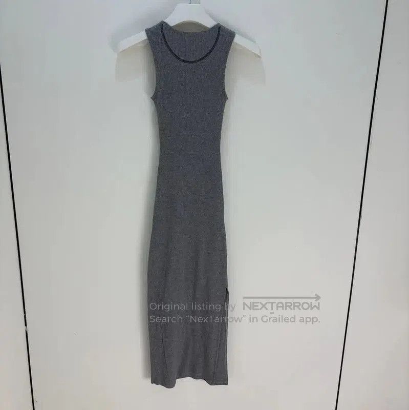 Loewe Loewe Grey Cotton Sleeveless Dress . Size XS / US 0-2 / IT 36-38 - 2 Thumbnail