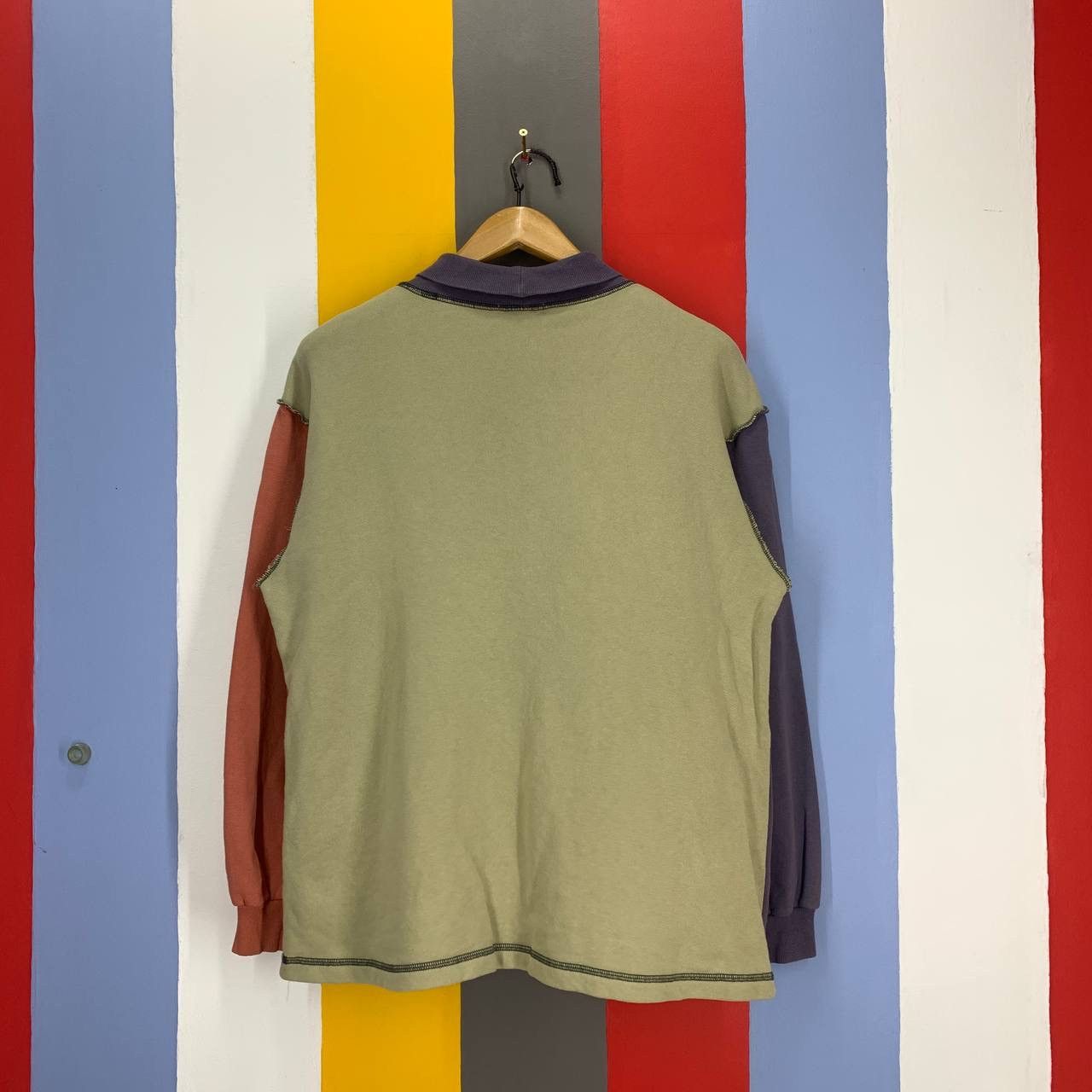 Japanese Brand HONEY BEE Color Block Design Sweatshirt #2448/AJ Size US M / EU 48-50 / 2 - 8 Thumbnail
