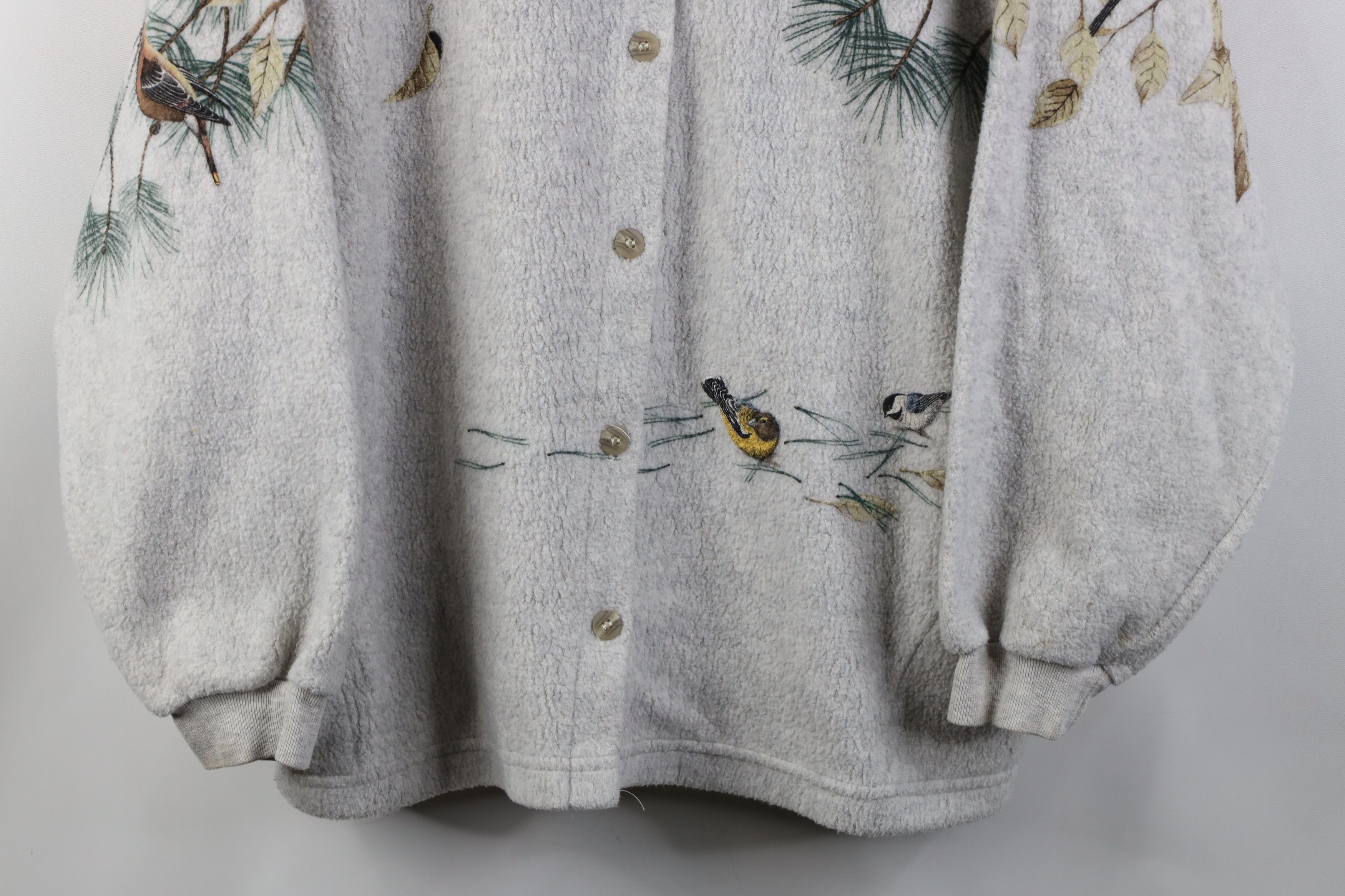 Vintage Vintage 90s Streetwear Bird All Over Print Fleece Sweater Size XXL / US 16-18 / IT 52-54 - 3 Thumbnail