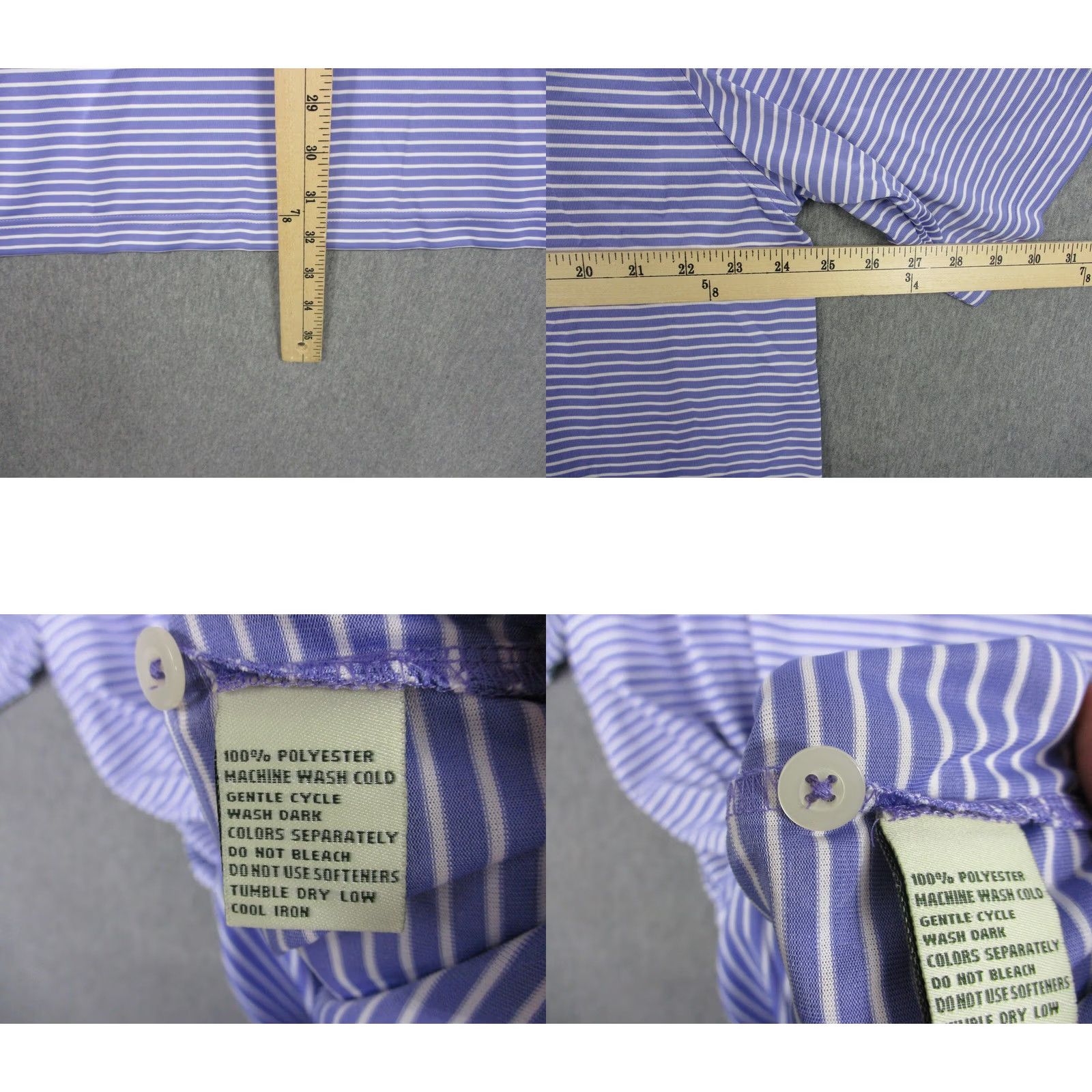 Vintage Donald Ross Polo Shirt Mens Large Purple Stripe Golf Performance DR175SC-113 Size US L / EU 52-54 / 3 - 8 Thumbnail