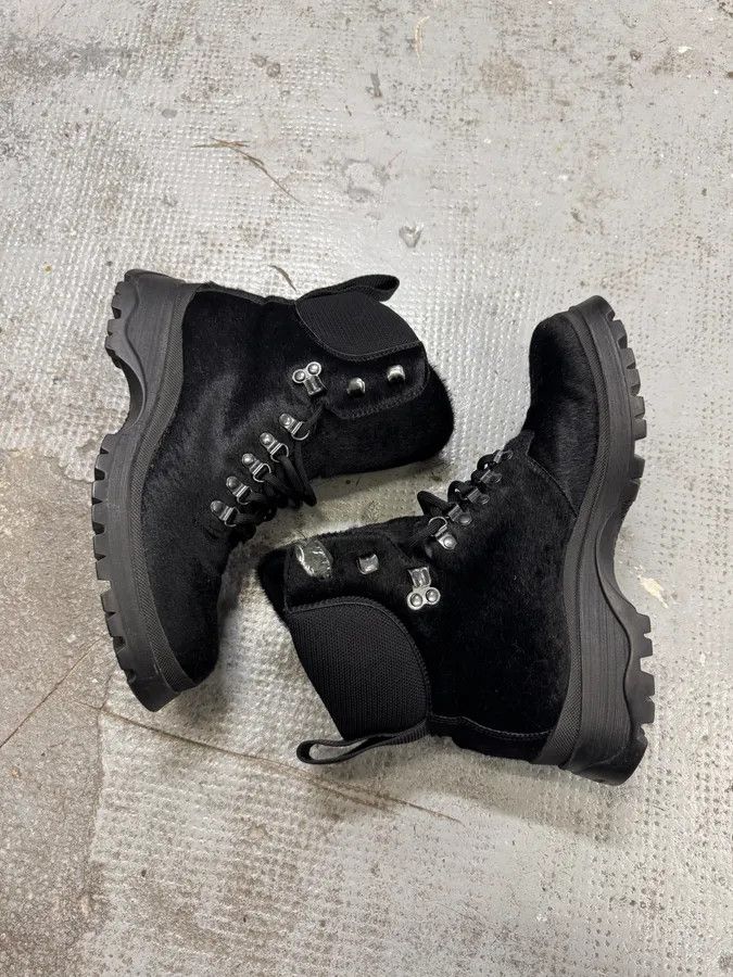 Designer × Prada × Vintage AW1999 Prada Linea Rossa Black Pony Hair Leather Boots Size US 6 / EU 39 - 5 Thumbnail