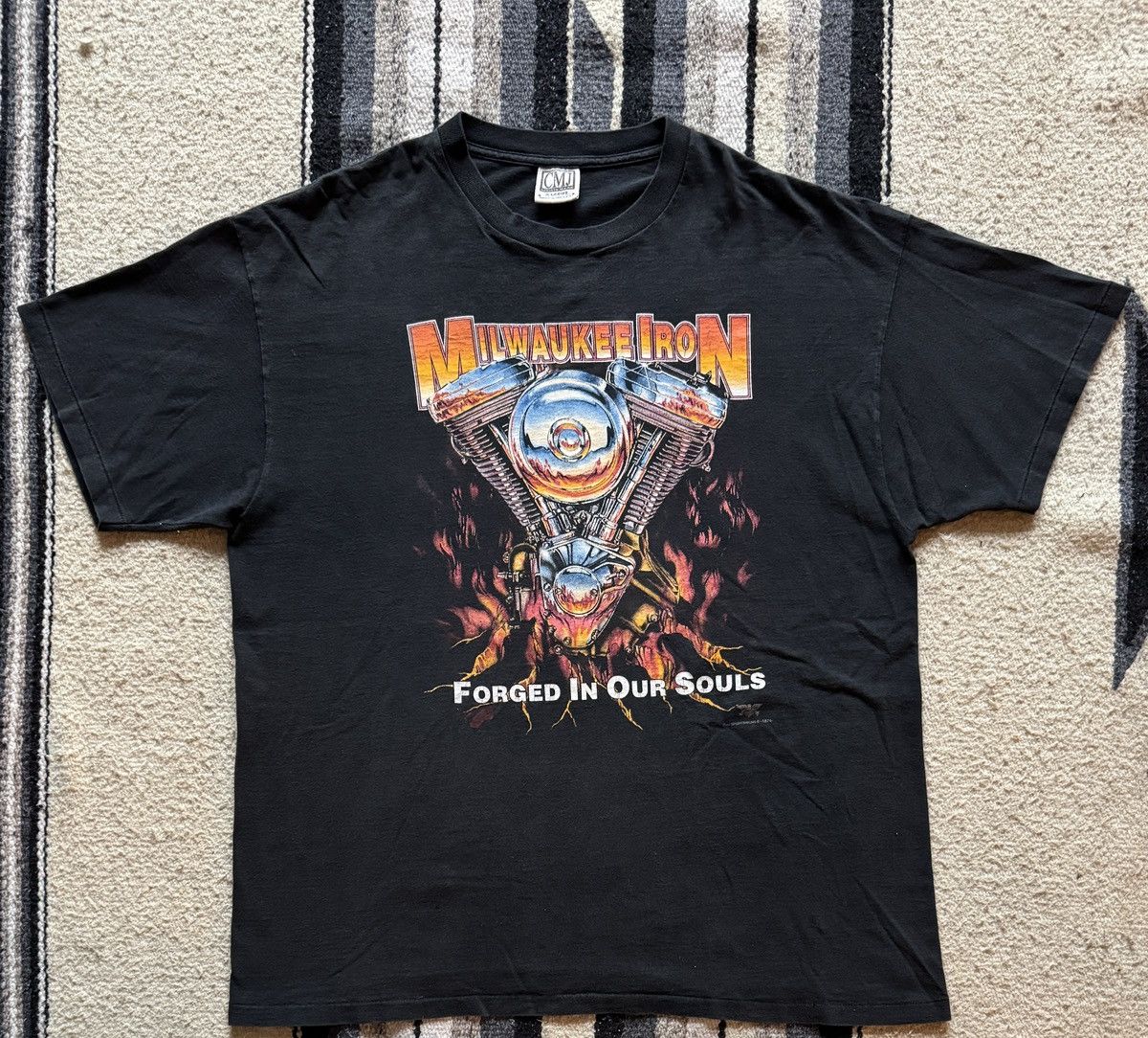 Harley Davidson Vintage 90s CMJ 3D Emblem Style Harley Davidson T-Shirt XL Size US XL / EU 56 / 4 - 1 Thumbnail
