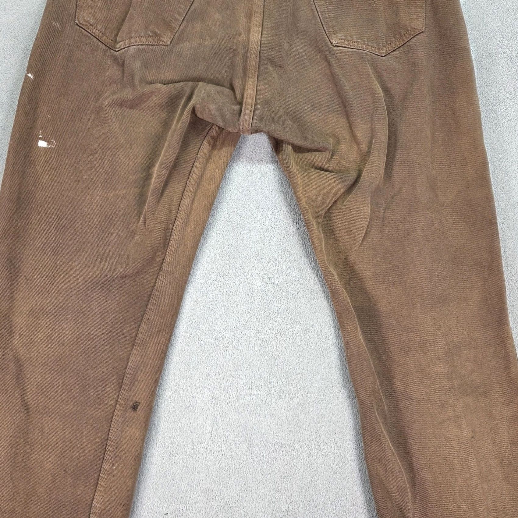 Levi's VINTAGE Levi's 501 Jeans Mens Regular 32x34 Brown Distressed Paint Splatter Made In USA 90s Men Size US 32 / EU 48 - 4 Thumbnail