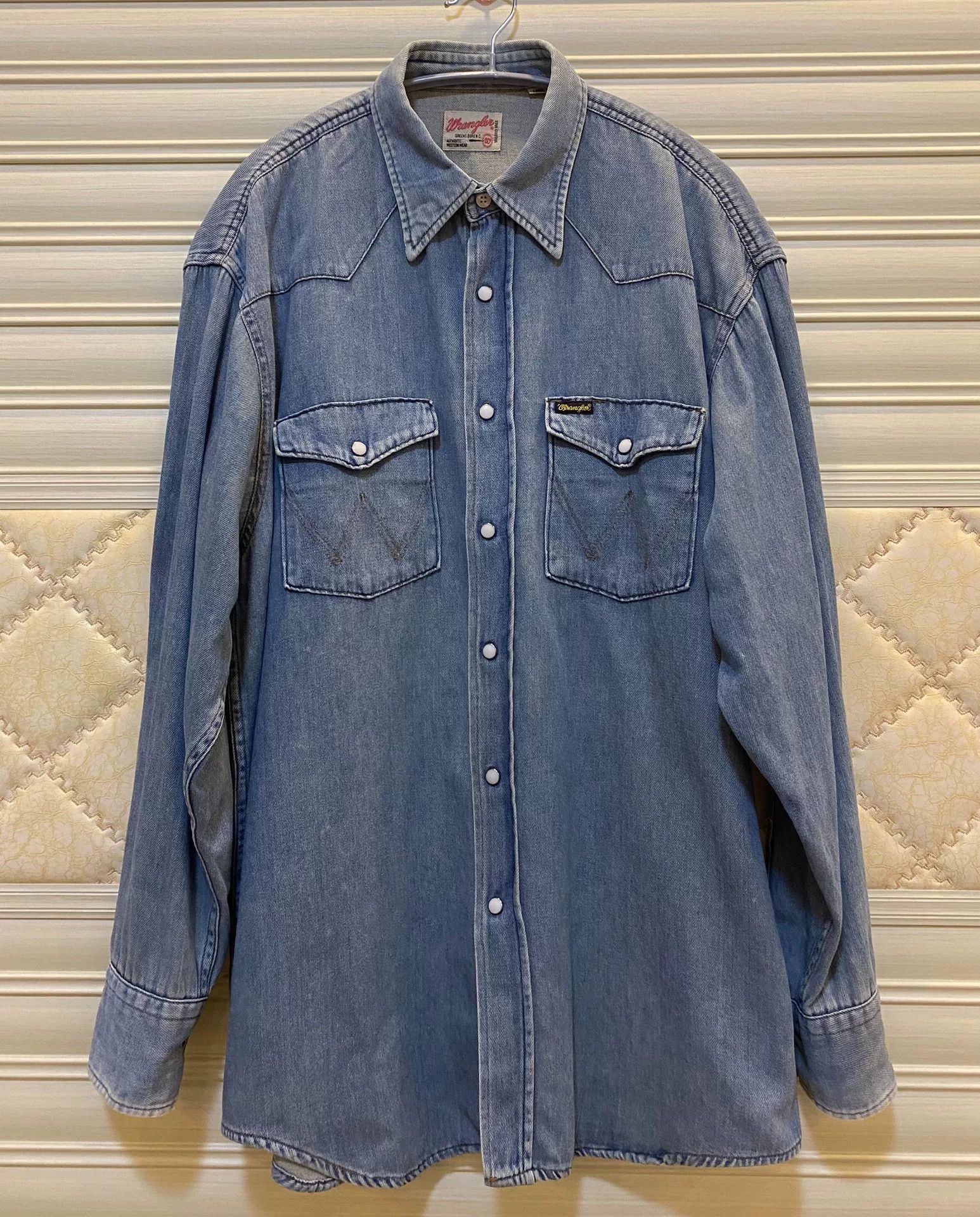 Wrangler 80s Wrangler Western Denim Shirt Size US L / EU 52-54 / 3 - 1 Thumbnail