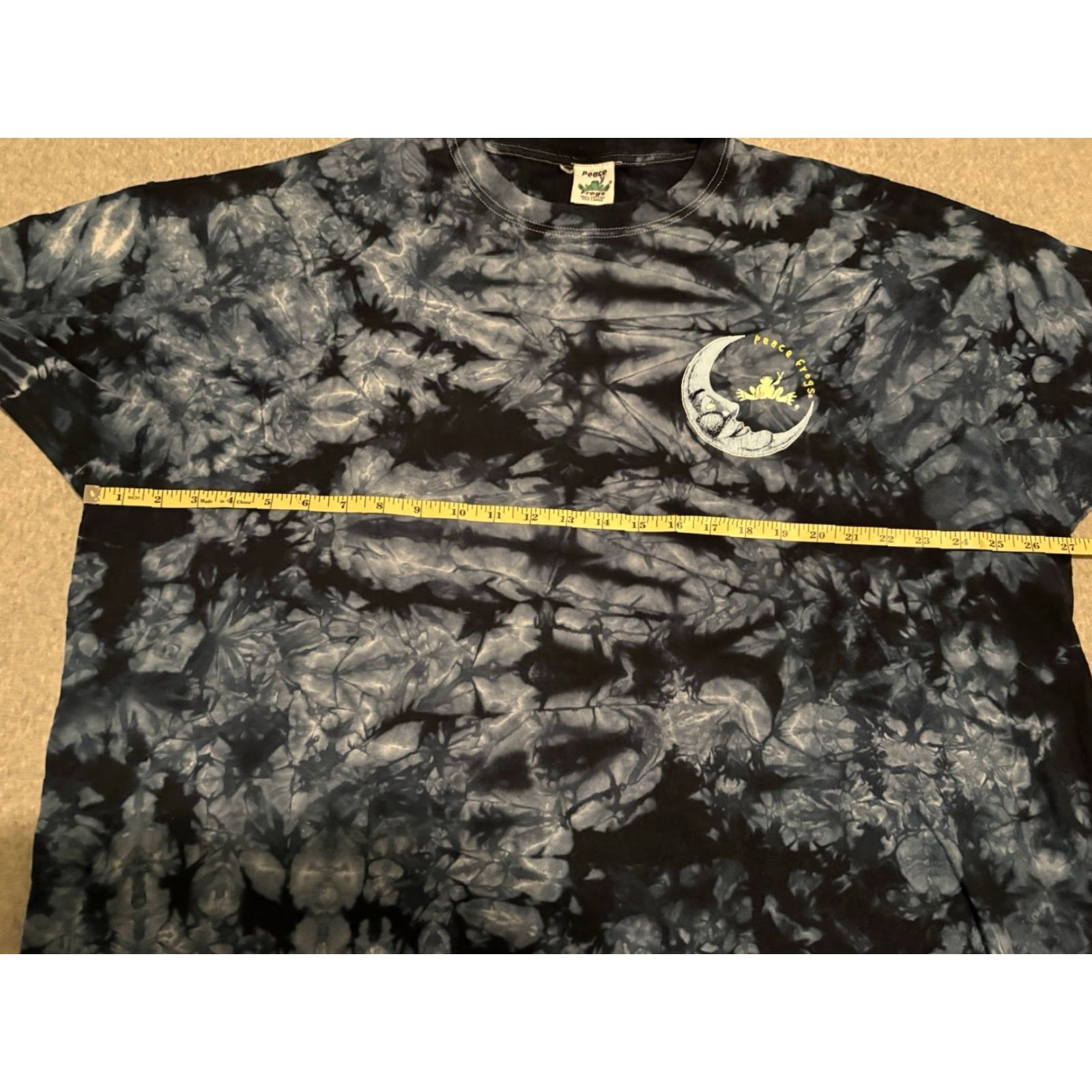 Vintage VINTAGE Peace Frogs T-Shirt Shirt Graphic Print Men's 3XL Blue Cotton Crew Neck Short Sleeve Mens Size US XXL / EU 58 / 5 - 6 Thumbnail