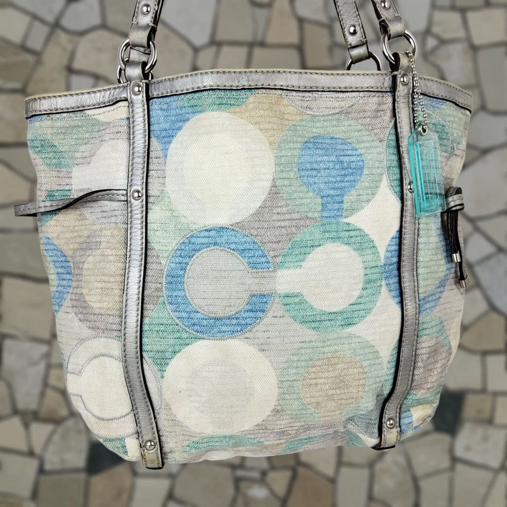 Coach Coach Audrey Metallic Graphic Op Art Cinched Tote 19573 Shoulder Handbag Purse Women Sat in Multi-Color Size ONE SIZE - 1 Thumbnail