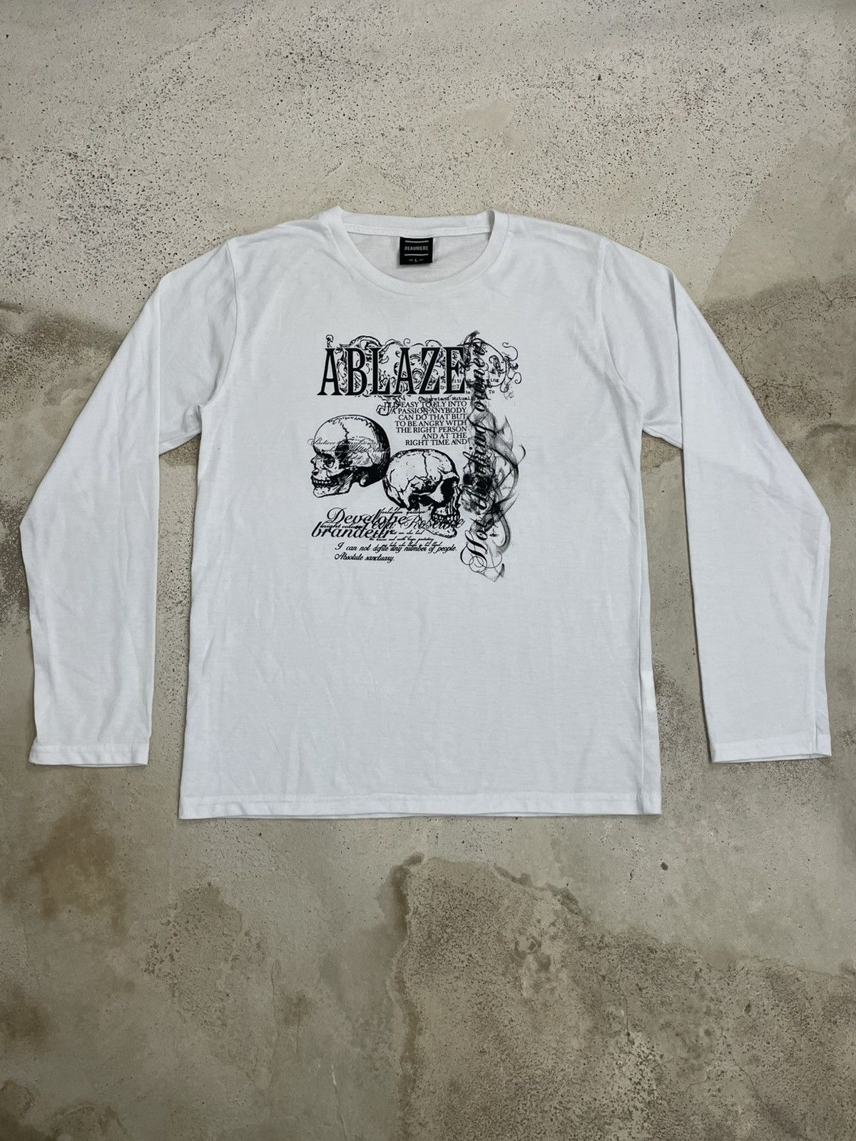 If Six Was Nine Beaumere Ablaze Y2K Skull Affliction Wording Smoke Graphic Size US M / EU 48-50 / 2 - 3 Thumbnail
