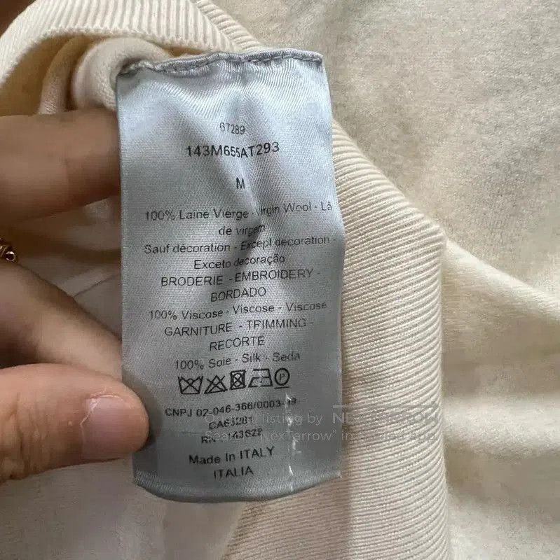 Dior Dior White Cotton Long Sleeve Pullover Sweater . Size M / US 6-8 / IT 42-44 - 3 Thumbnail
