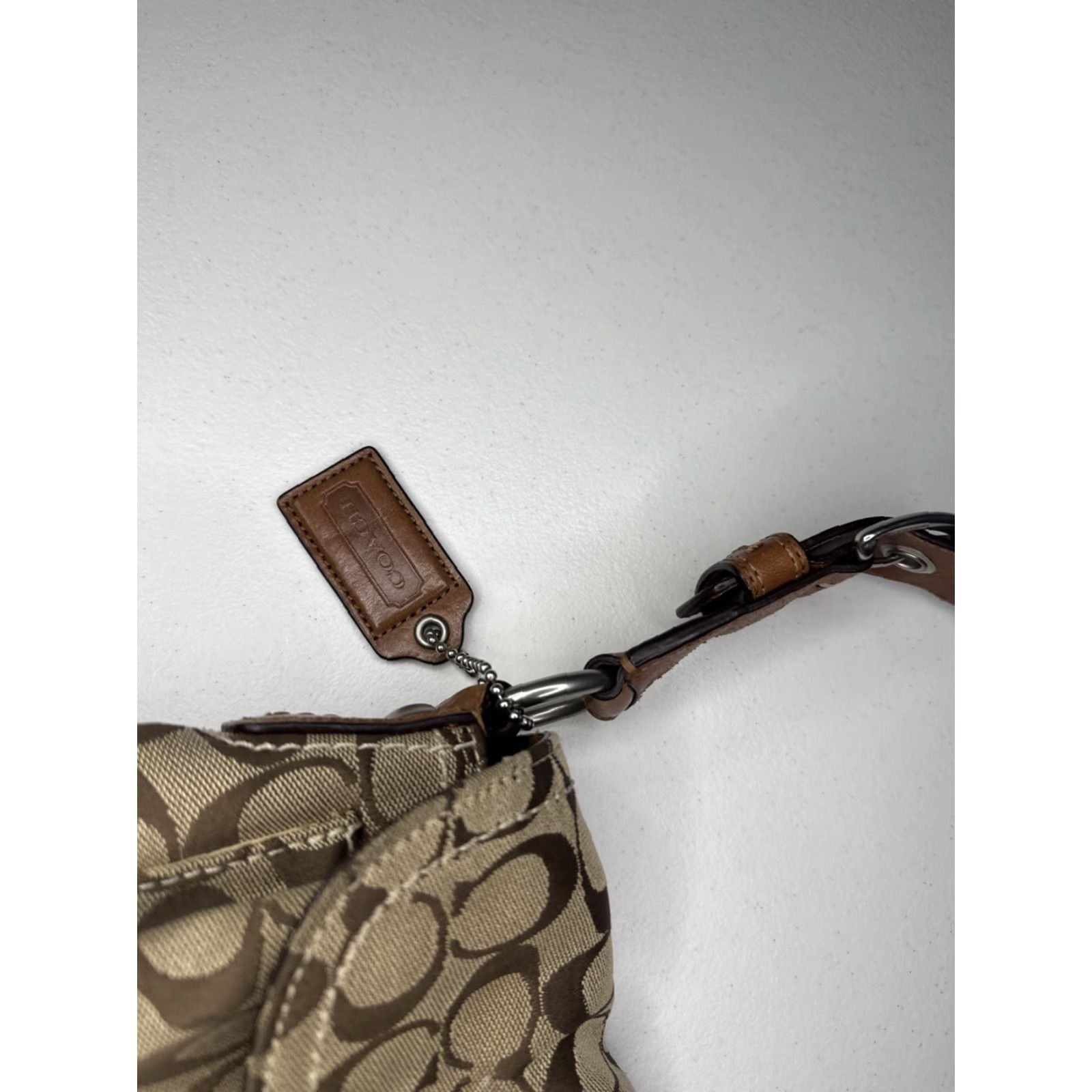 Coach Coach SoHo Y2K Shoulder Bag Brown Leather Jacquard Signature Print Purse Flap Size ONE SIZE - 3 Thumbnail