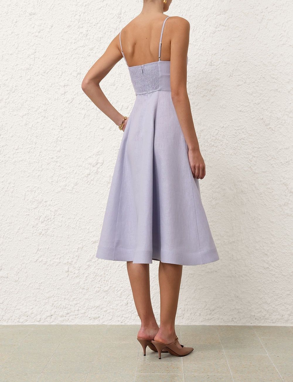 Zimmermann oc11z0825 Midi Picnic Dress in Sky Blue Size L / US 10 / IT 46 - 4 Thumbnail