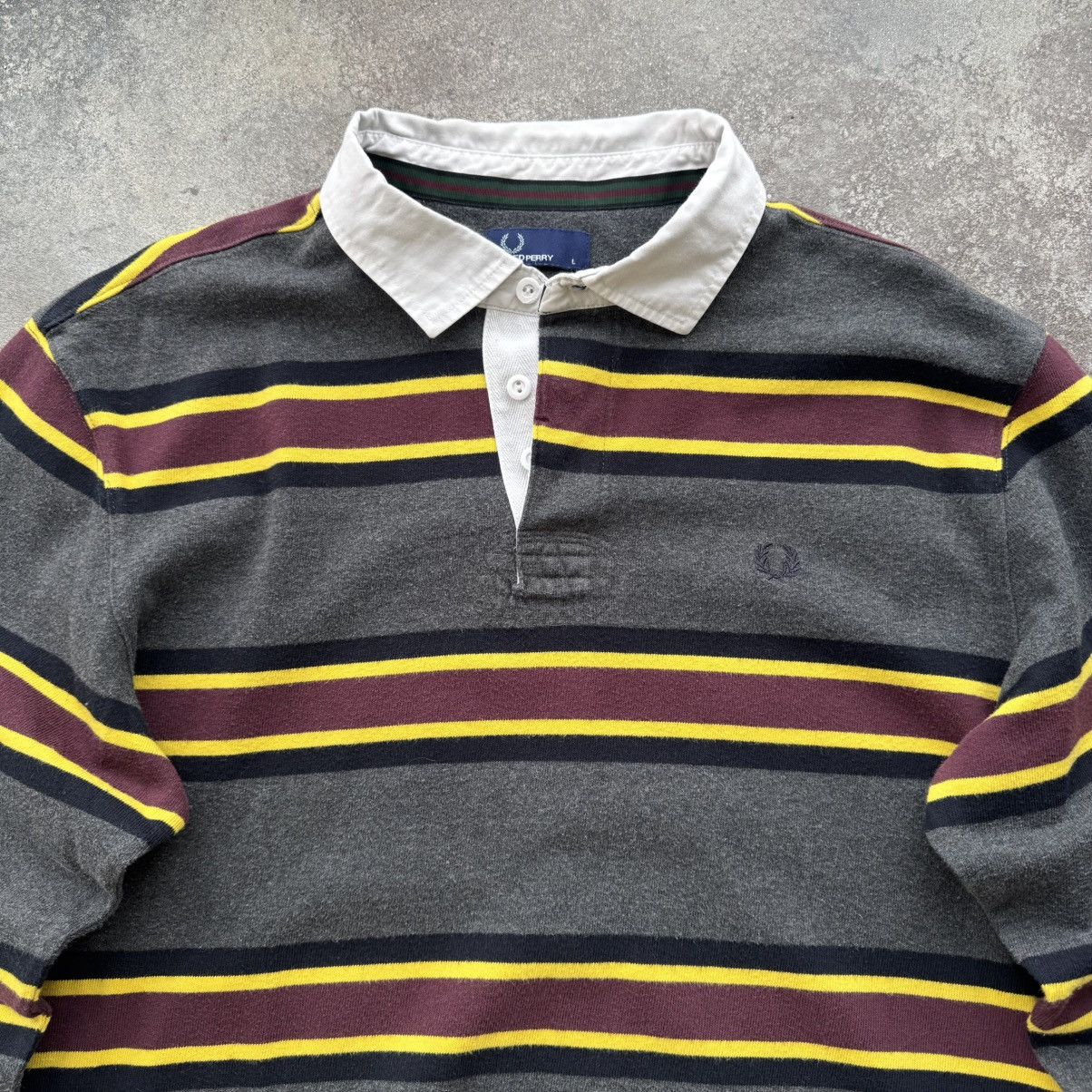 Fred Perry Fred Perry Vintage Stripped Rugby Long Sleeve T-Shirt Size US L / EU 52-54 / 3 - 4 Thumbnail