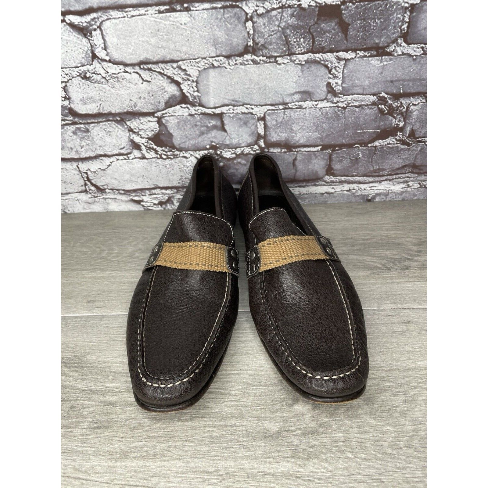 Donald Pliner Donald J. Pliner Brown Leather Slip On Casual Driving Shoes Size US 11 / EU 44 - 11 Thumbnail