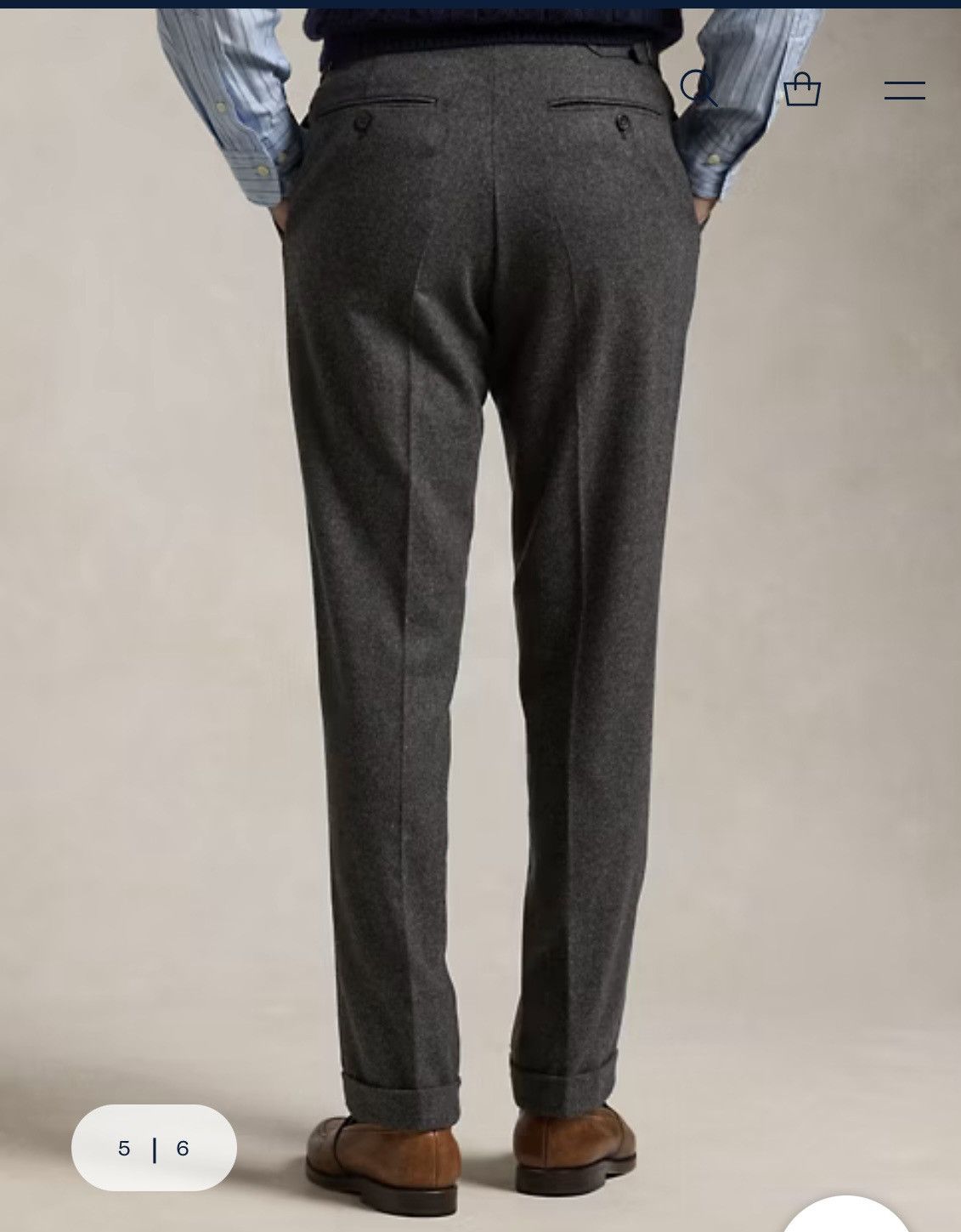 Polo Ralph Lauren Flat Front Wool Flannel Trouser Size US 38 / EU 54 - 3 Thumbnail