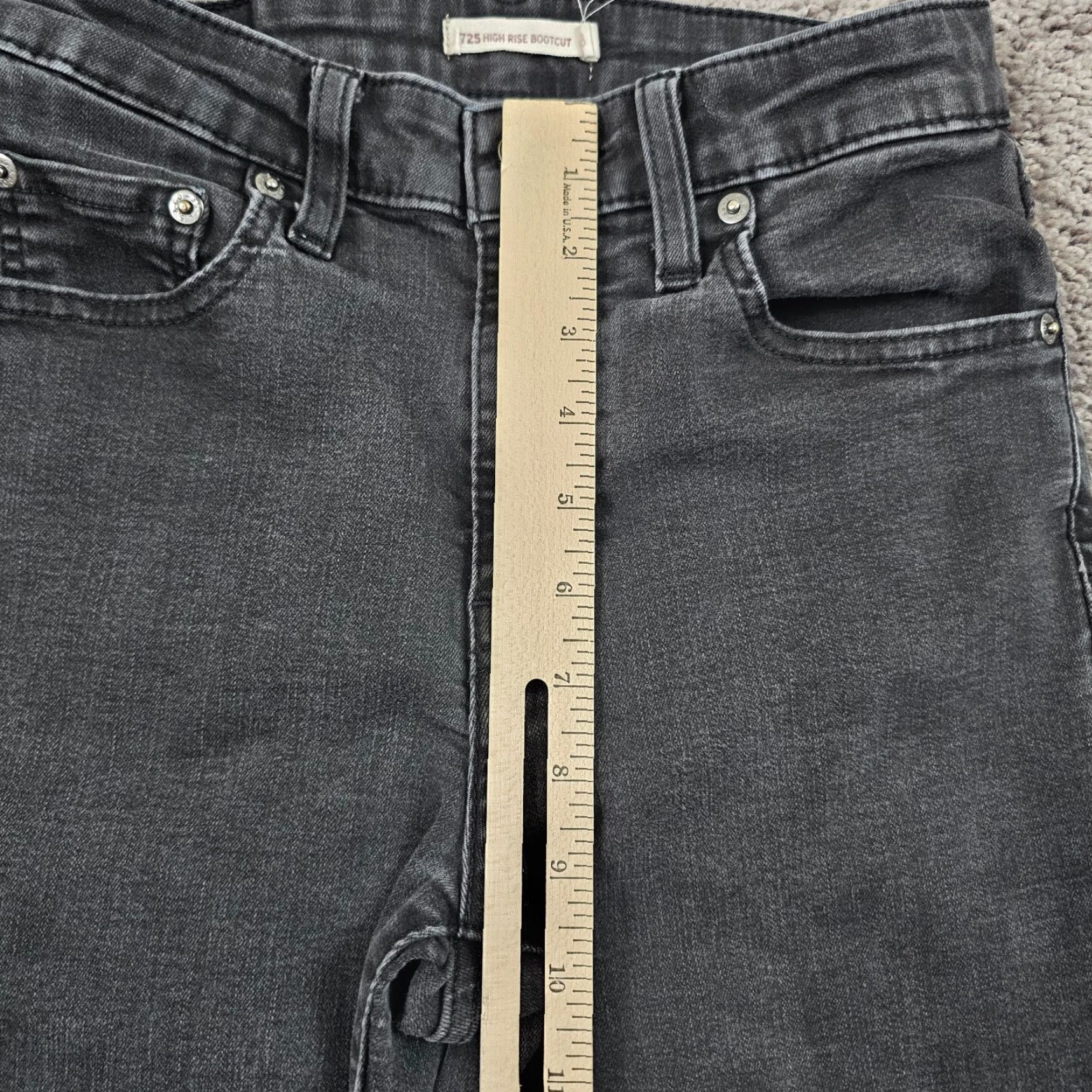 Levi's Levis 725 Jeans Womens 28 Black Boot Cut High Rise Stretch Denim 24x28 Jeans Women Boots Cut 725 Levis Black 28 Regular Stretch Denim Men? Size 28" / US 6 / IT 42 - 4 Thumbnail