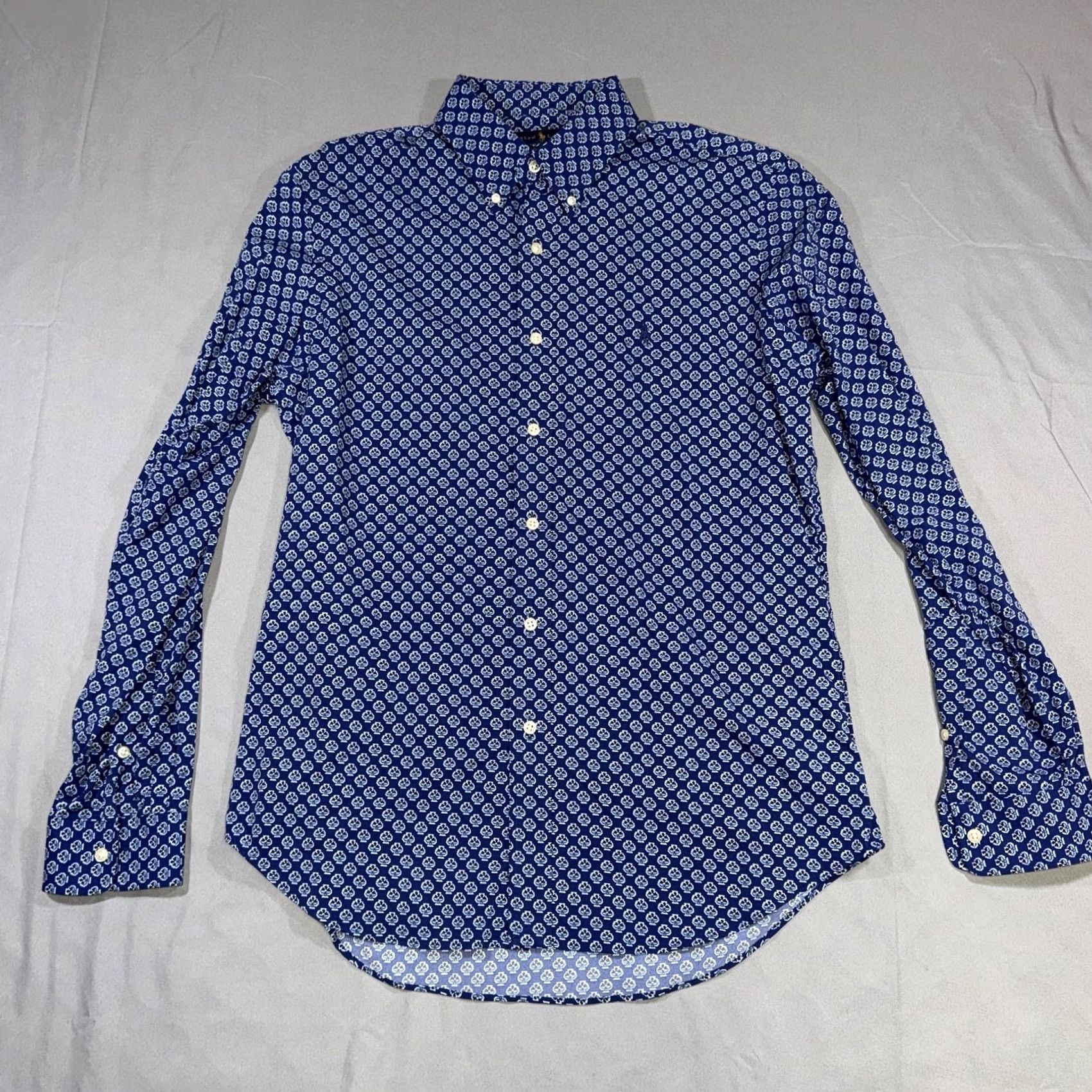 Ralph Lauren Ralph Lauren Shirt Mens Medium Blue Floral Print Classic Fit Button-Front Embroidered Pony Size US M / EU 48-50 / 2 - 2 Thumbnail