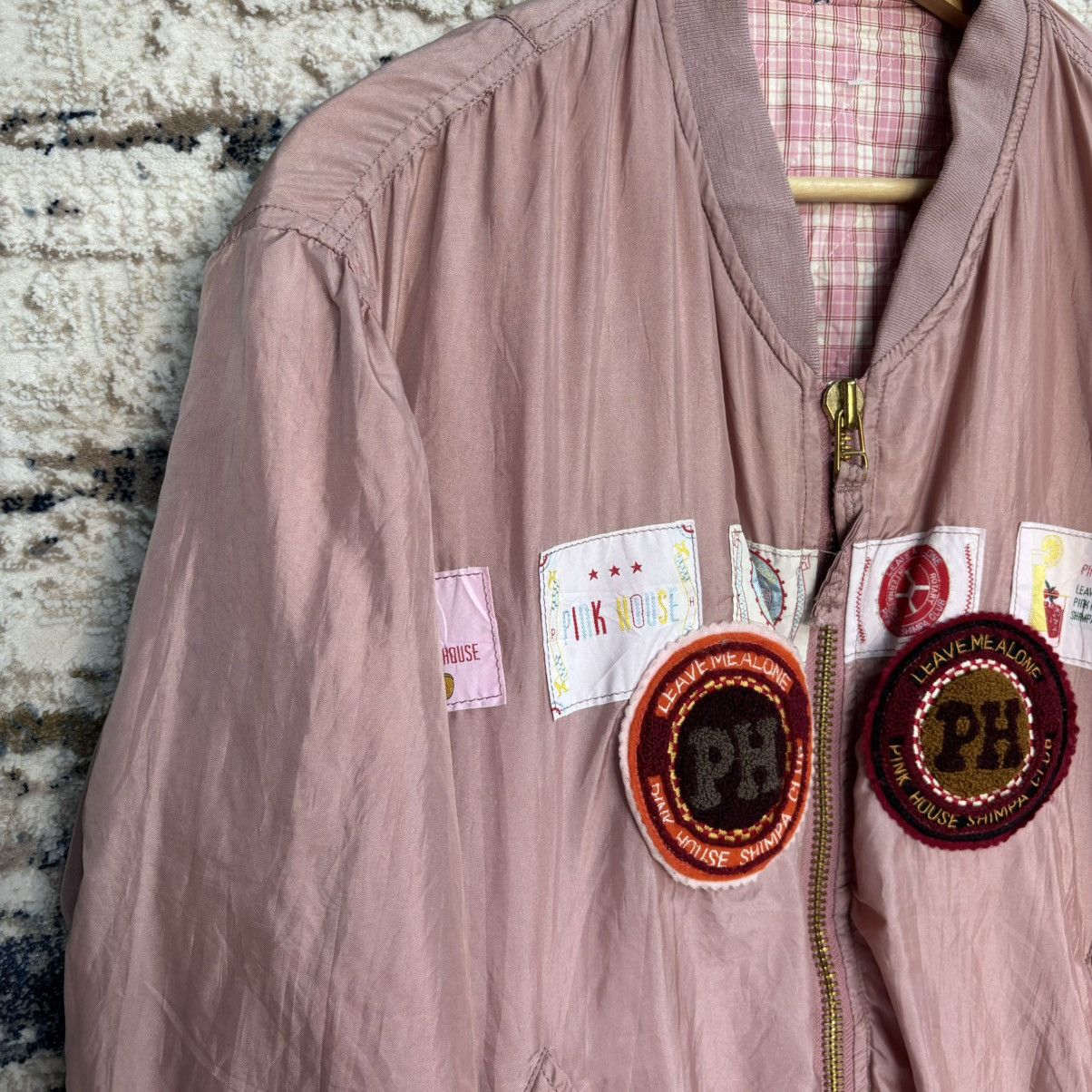 Karl Helmut × Pink House Vintage Pink House Bomber Jacket Rare Design Size US L / EU 52-54 / 3 - 5 Thumbnail