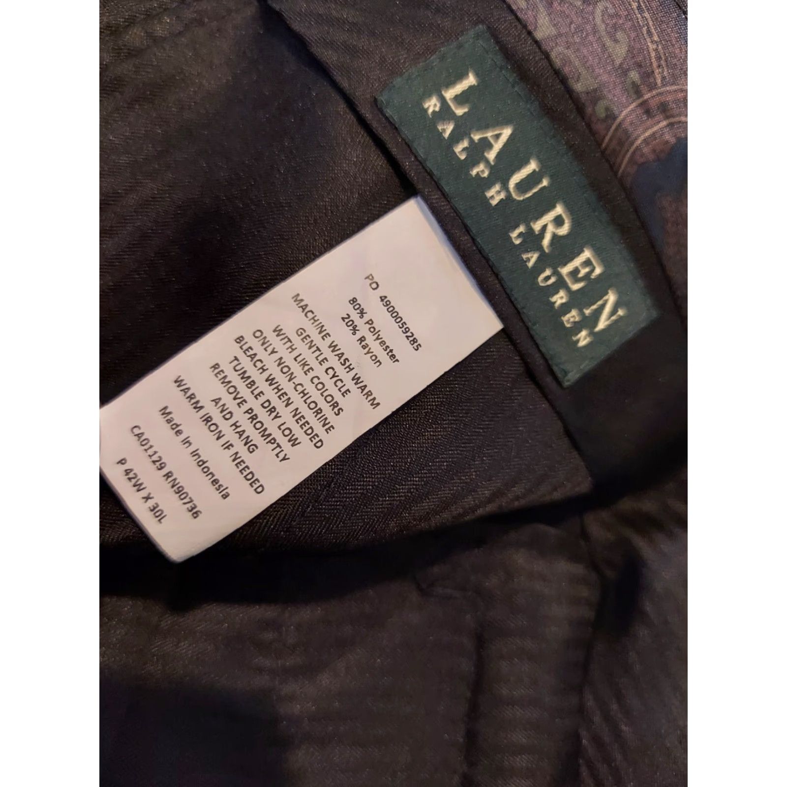 Polo Ralph Lauren Polo Ralph Lauren Pants Dress Mens 42 Regular 42x30 Black Chino Khaki Slacks Trousers Size US XL / EU 56 / 4 - 5 Thumbnail