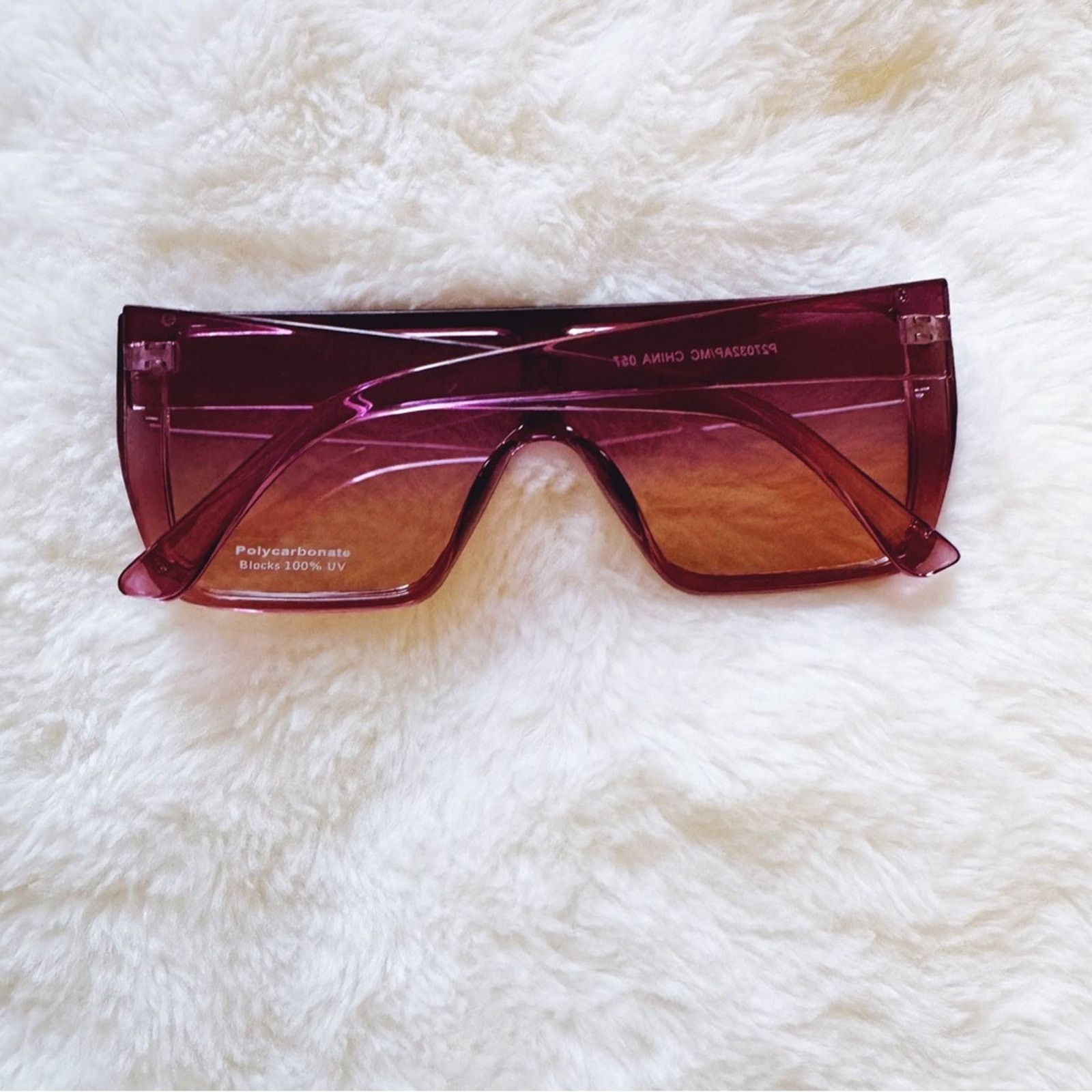 Other Greta Dark Purple Oversized Statement Sunglasses Size ONE SIZE - 8 Thumbnail