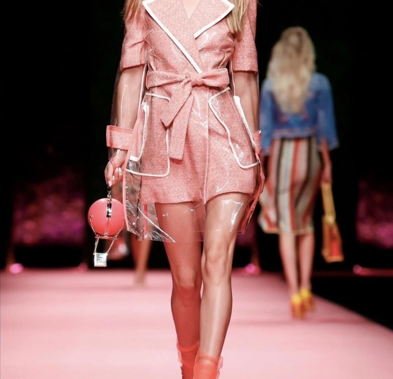 Other Rare Elisabetta Franchi Salmon Pink Rain Coat Sz4 Ret$2299 Size S / US 4 / IT 40 - 4 Thumbnail